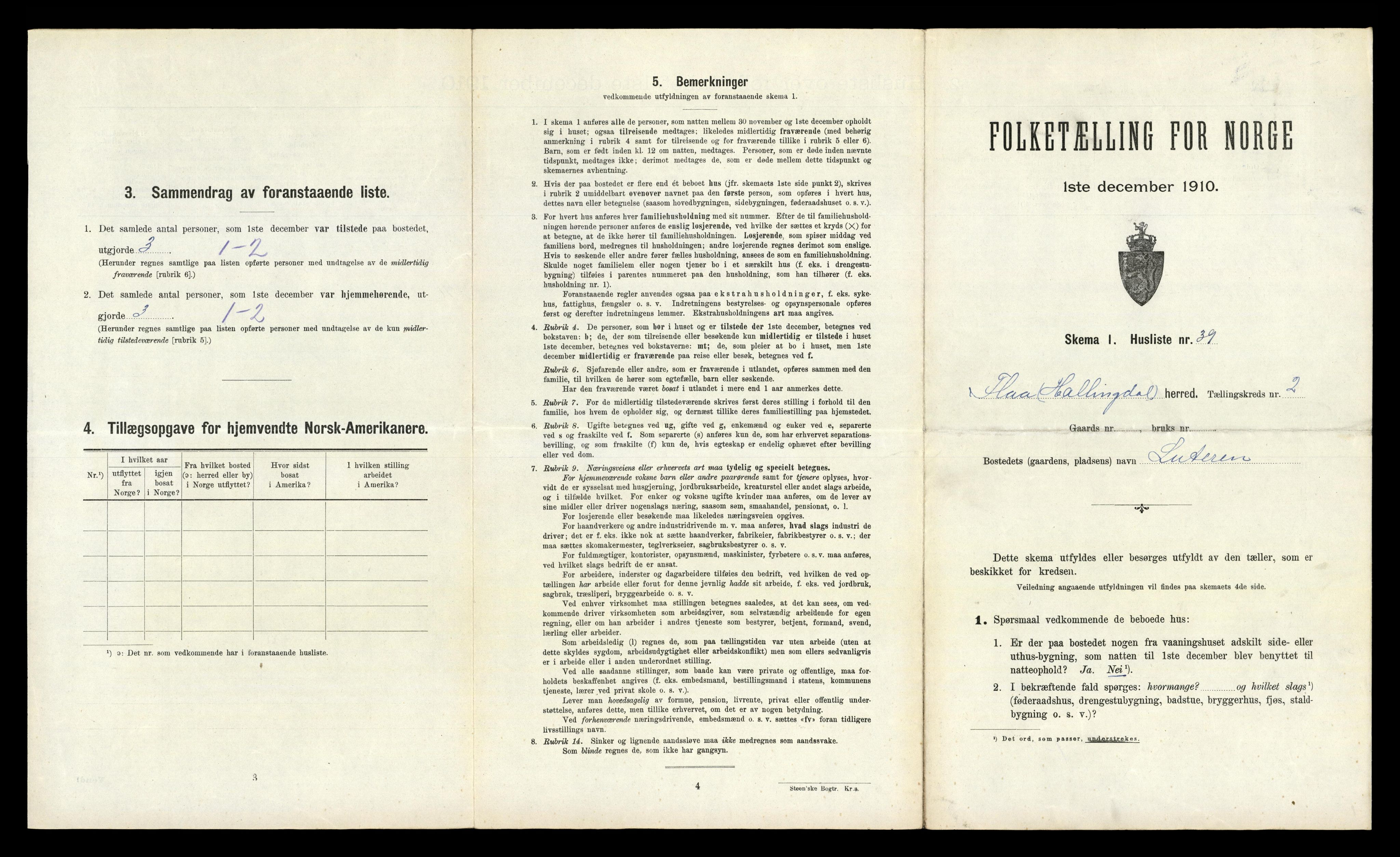 RA, 1910 census for Flå, 1910, p. 200