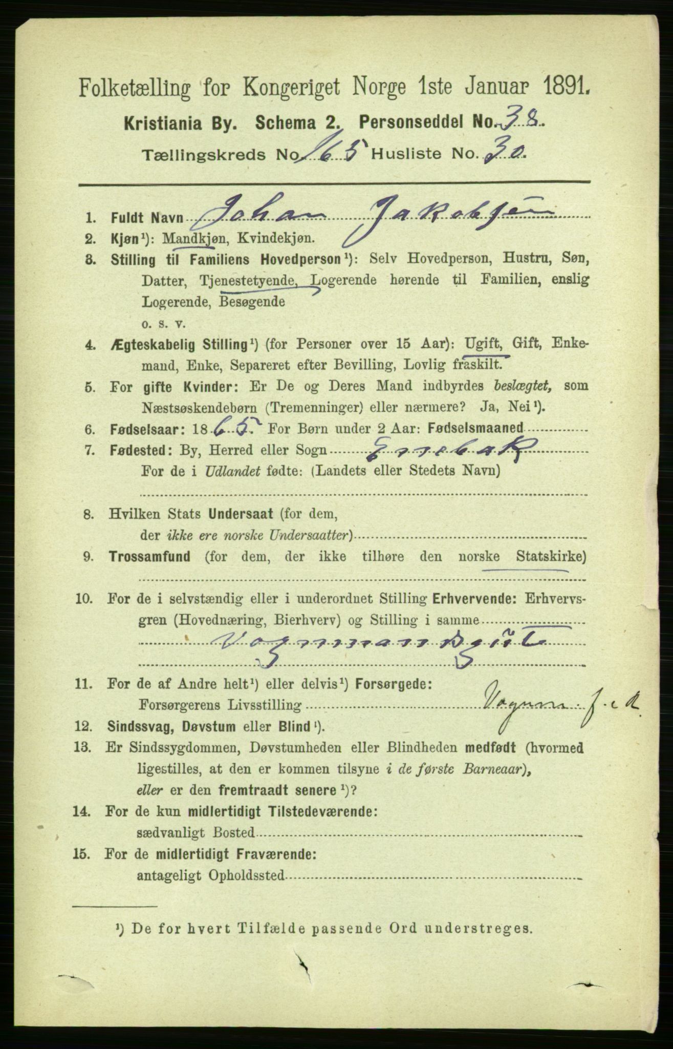 RA, 1891 census for 0301 Kristiania, 1891, p. 95919