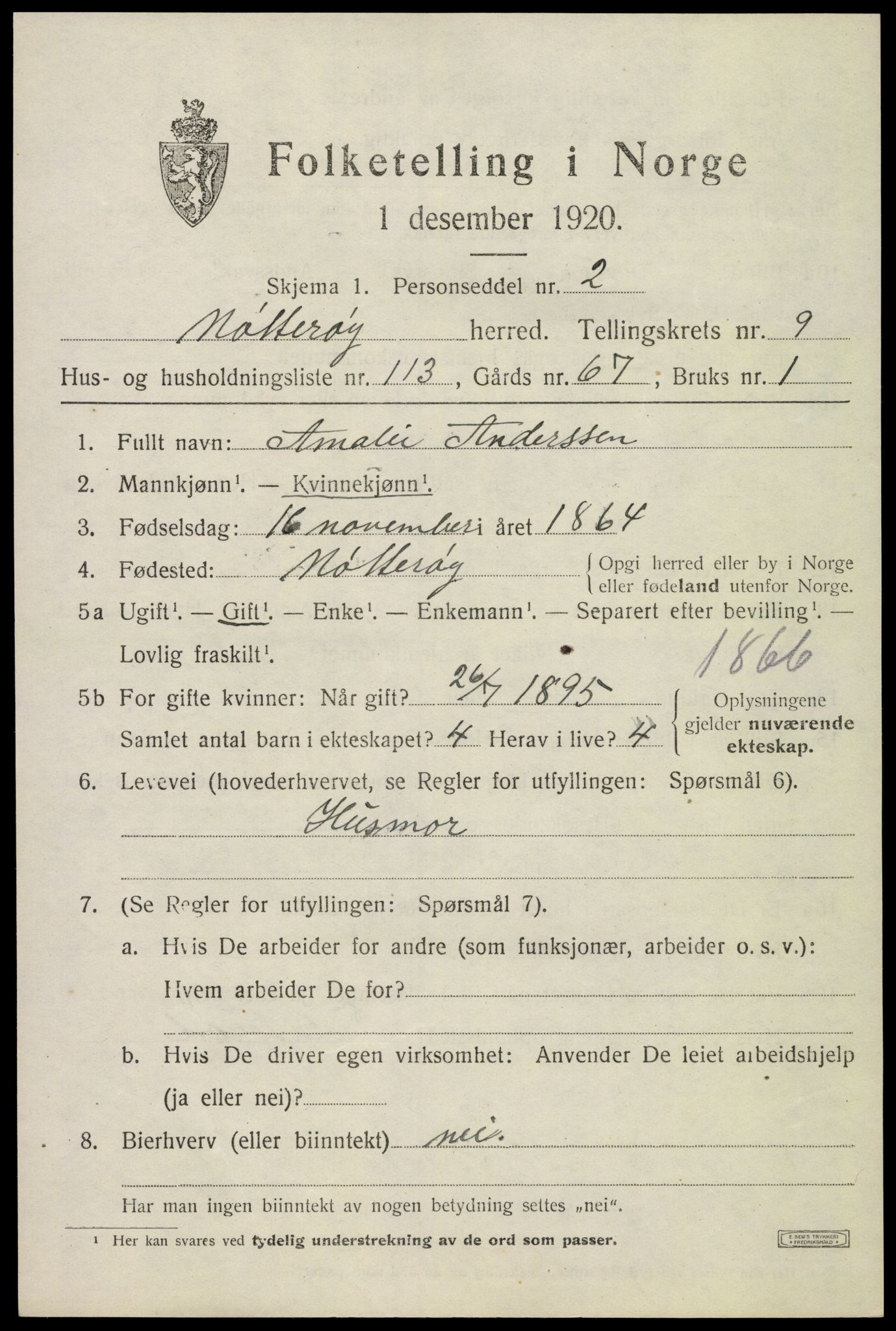 SAKO, 1920 census for Nøtterøy, 1920, p. 12509