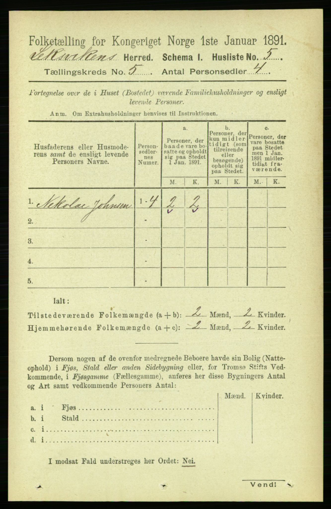 RA, 1891 census for 1718 Leksvik, 1891, p. 2457