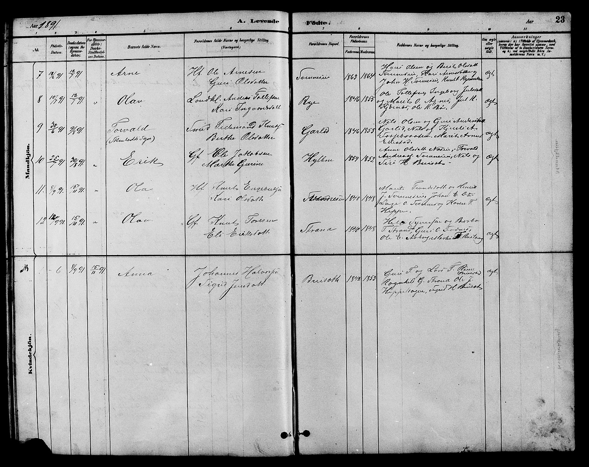 Nord-Aurdal prestekontor, SAH/PREST-132/H/Ha/Hab/L0007: Parish register (copy) no. 7, 1883-1910, p. 23