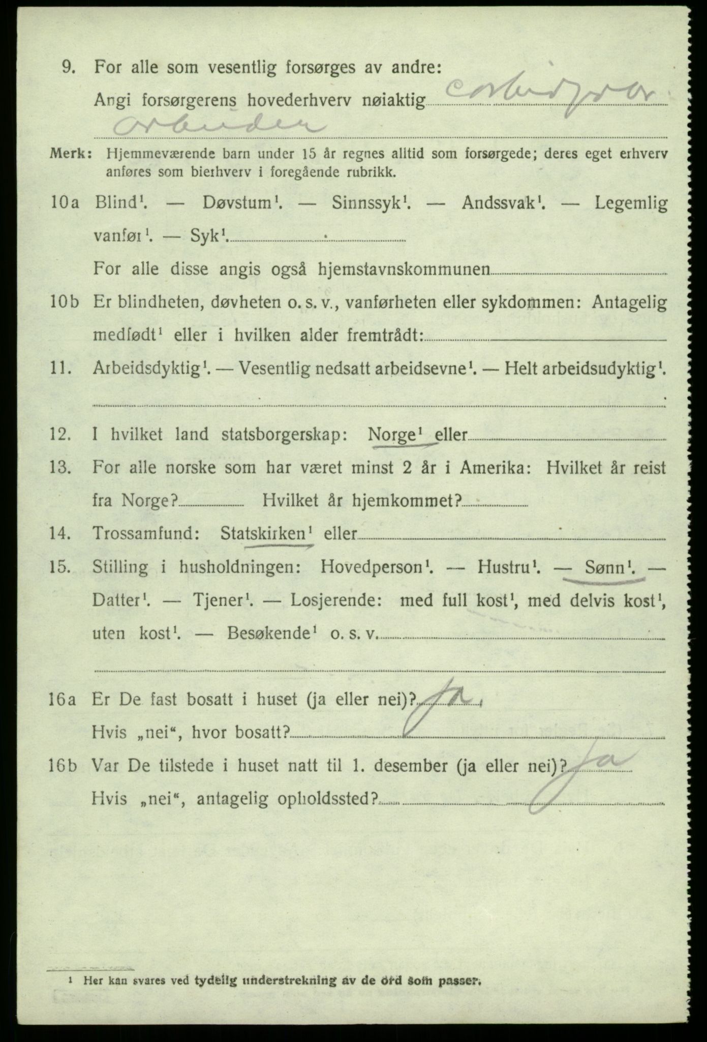 SAB, 1920 census for Odda, 1920, p. 9680