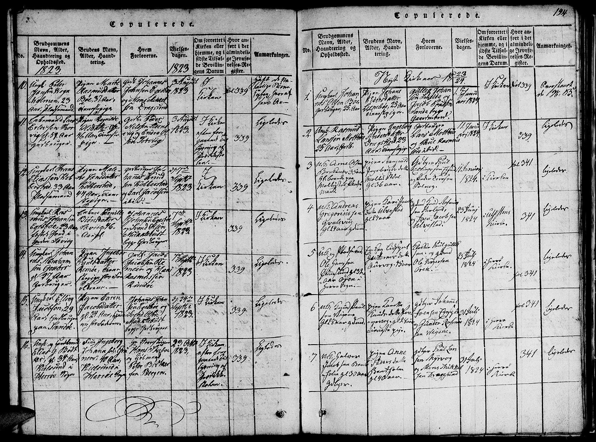 Ministerialprotokoller, klokkerbøker og fødselsregistre - Møre og Romsdal, AV/SAT-A-1454/507/L0078: Parish register (copy) no. 507C01, 1816-1840, p. 194