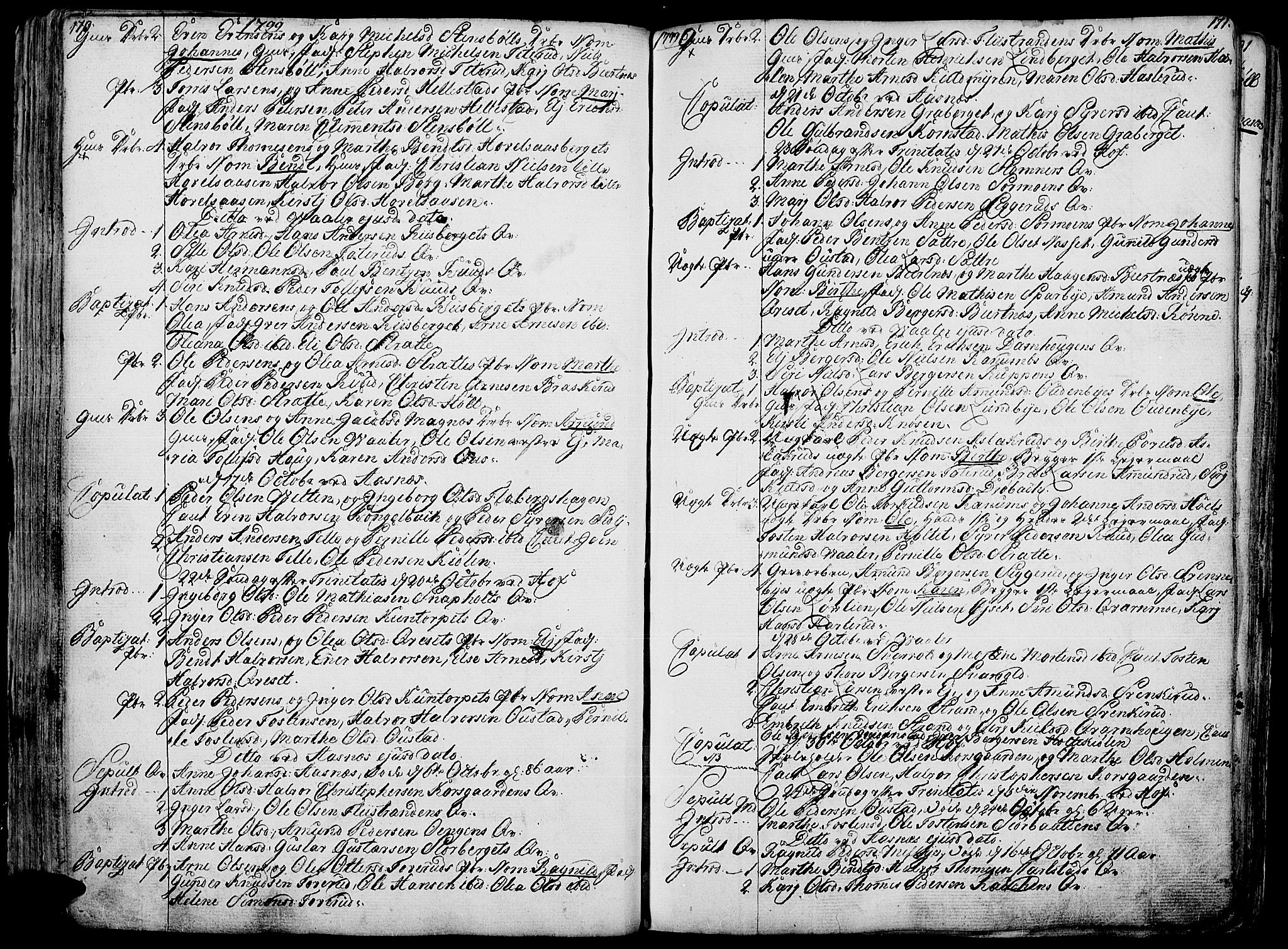 Hof prestekontor, AV/SAH-PREST-038/H/Ha/Haa/L0004: Parish register (official) no. 4, 1790-1815, p. 170-171