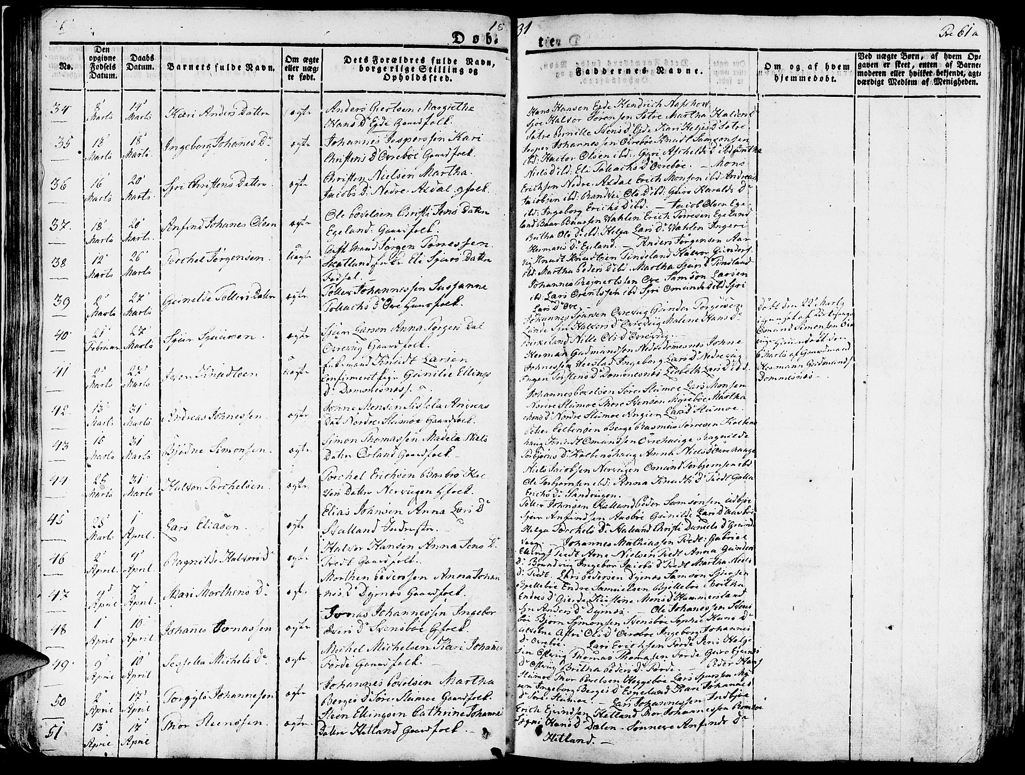 Fjelberg sokneprestembete, SAB/A-75201/H/Haa: Parish register (official) no. A 5, 1822-1834, p. 61