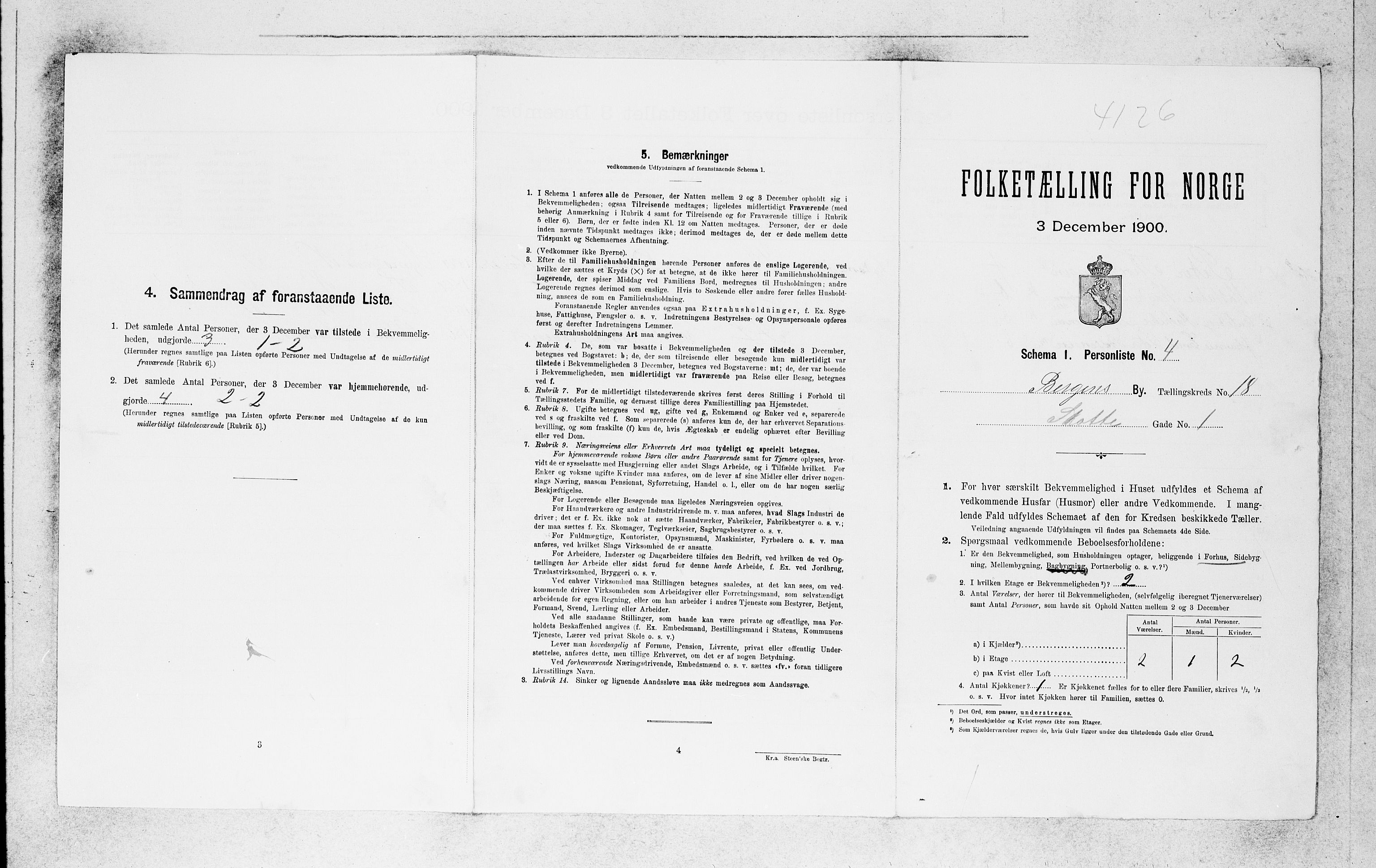 SAB, 1900 census for Bergen, 1900, p. 3477