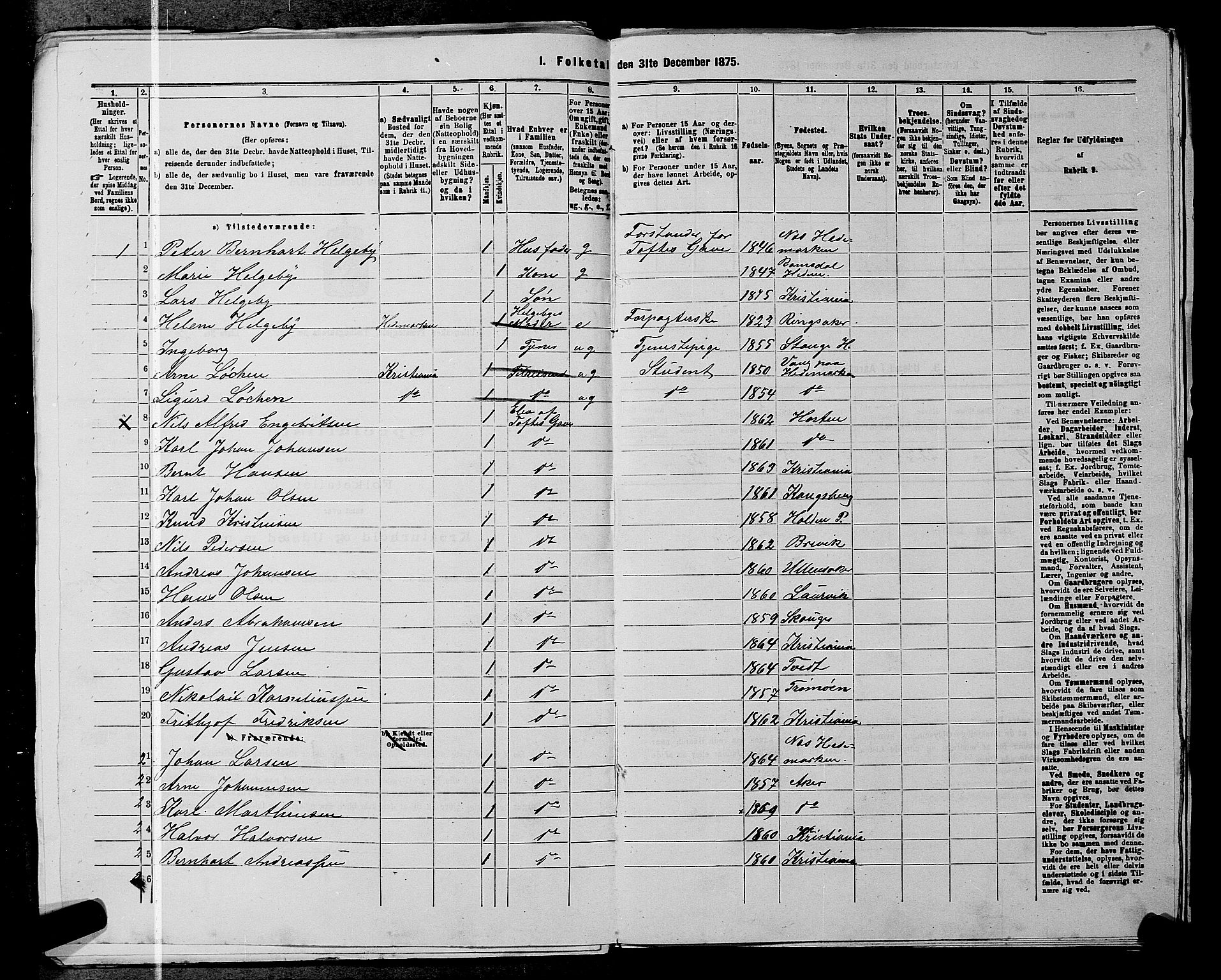 RA, 1875 census for 0235P Ullensaker, 1875, p. 2030