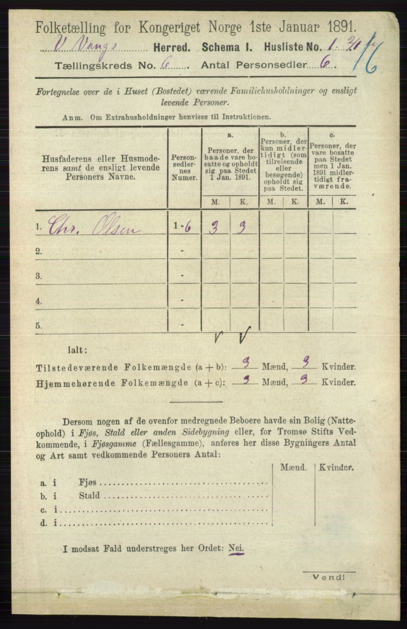 RA, 1891 census for 0545 Vang, 1891, p. 1229