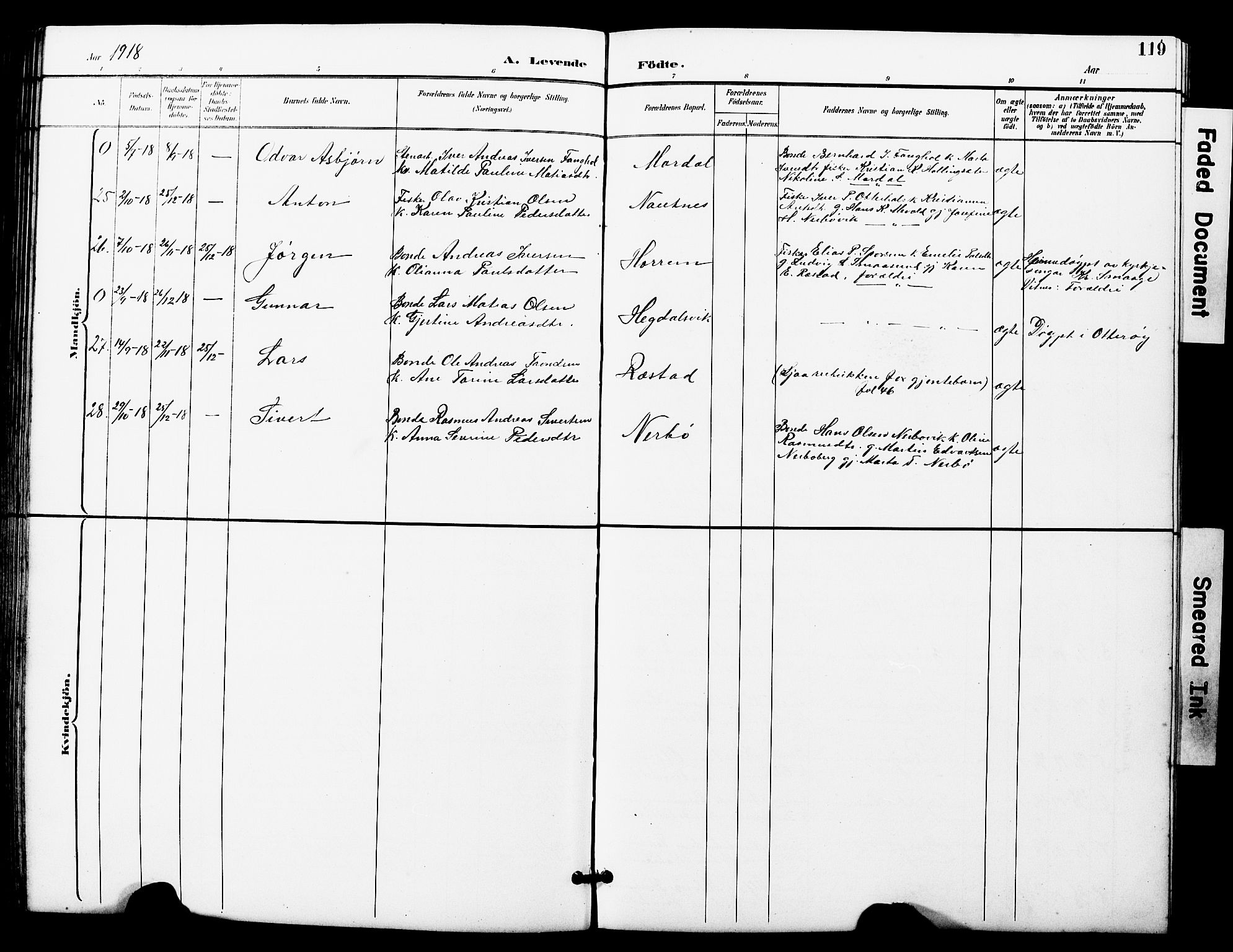 Ministerialprotokoller, klokkerbøker og fødselsregistre - Møre og Romsdal, AV/SAT-A-1454/560/L0725: Parish register (copy) no. 560C02, 1895-1930, p. 119