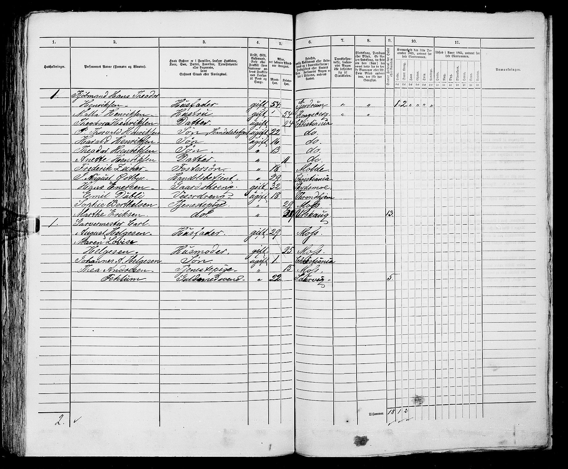 RA, 1865 census for Kristiania, 1865, p. 951