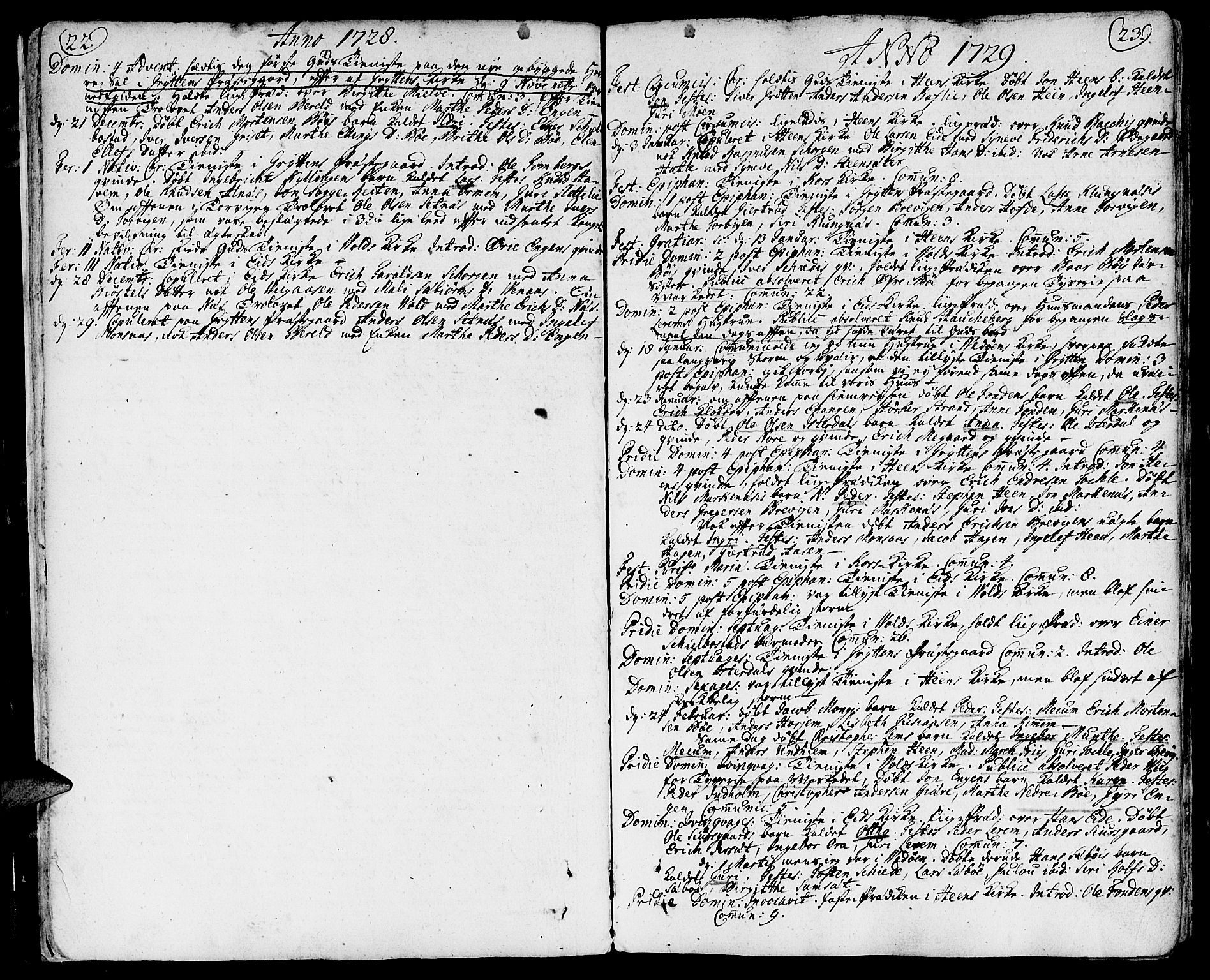 Ministerialprotokoller, klokkerbøker og fødselsregistre - Møre og Romsdal, AV/SAT-A-1454/544/L0568: Parish register (official) no. 544A01, 1725-1763, p. 22-23