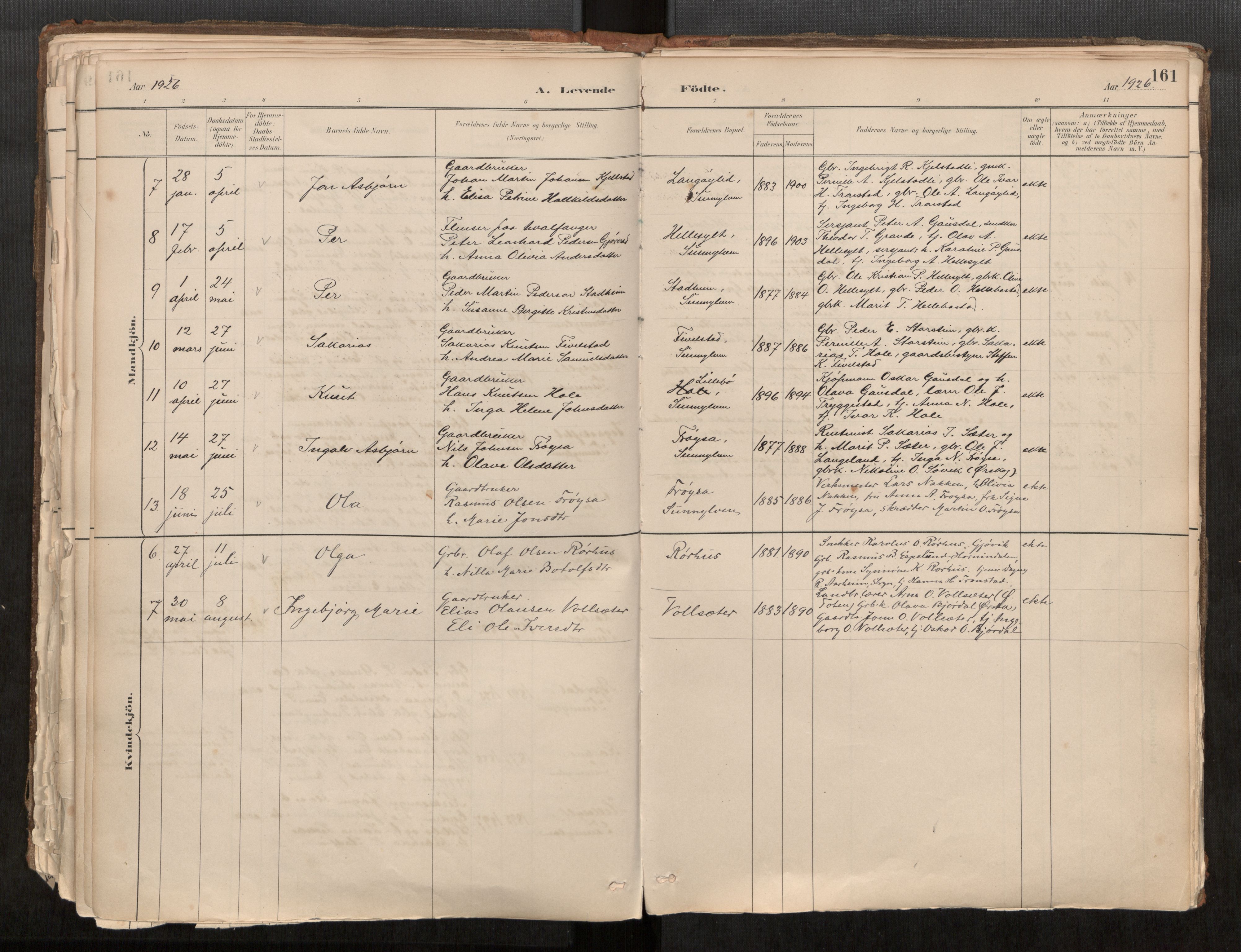 Sunnylven sokneprestkontor, AV/SAT-A-1007/H/Ha/Haa/L0002: Parish register (official) no. 517A09, 1882-1939, p. 161