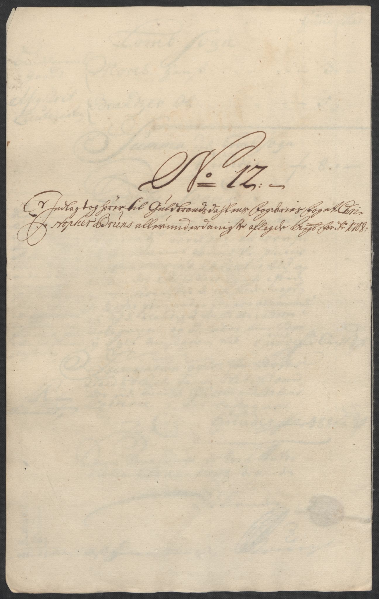 Rentekammeret inntil 1814, Reviderte regnskaper, Fogderegnskap, RA/EA-4092/R17/L1179: Fogderegnskap Gudbrandsdal, 1708-1710, p. 110
