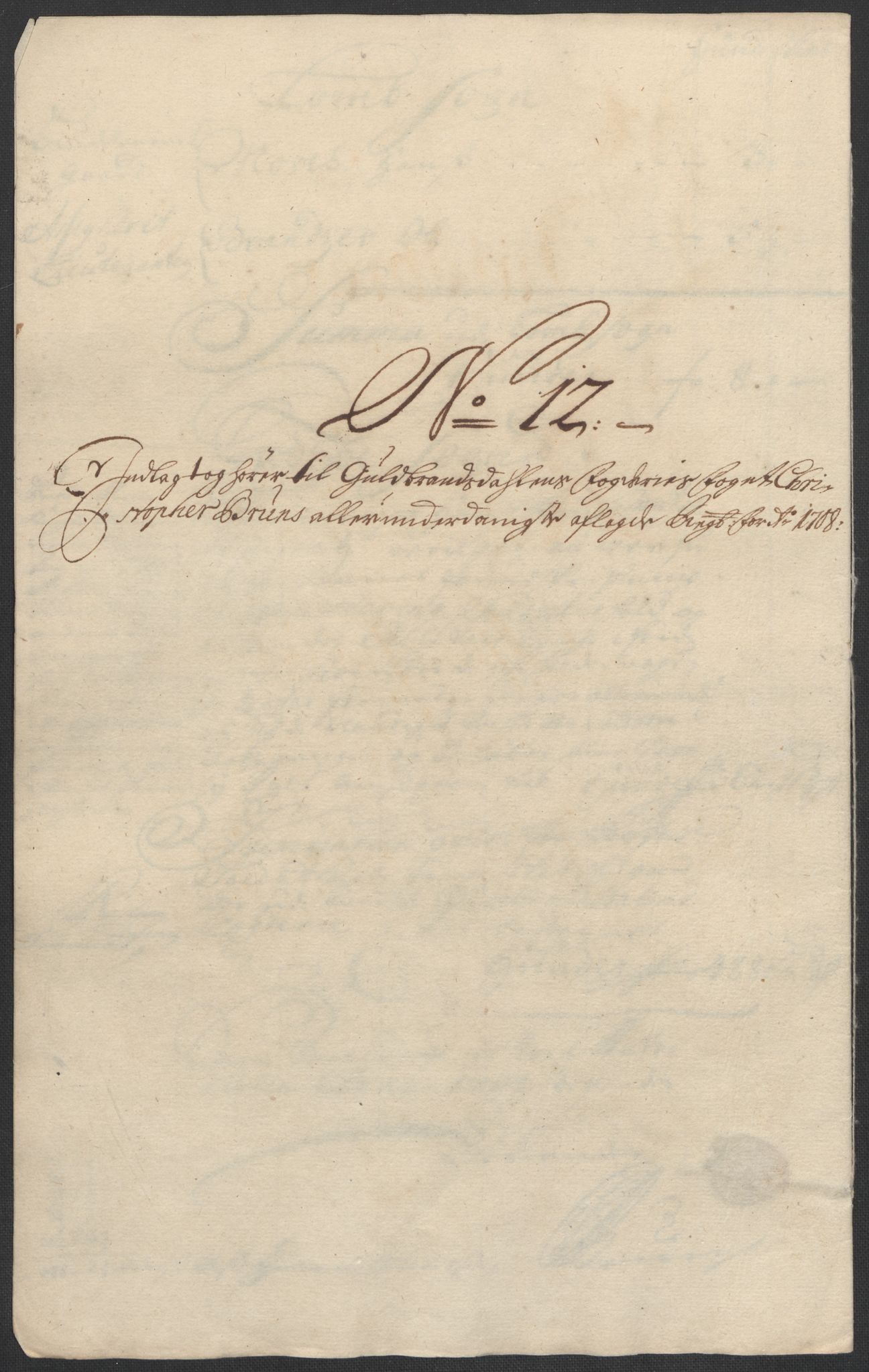 Rentekammeret inntil 1814, Reviderte regnskaper, Fogderegnskap, AV/RA-EA-4092/R17/L1179: Fogderegnskap Gudbrandsdal, 1708-1710, p. 110