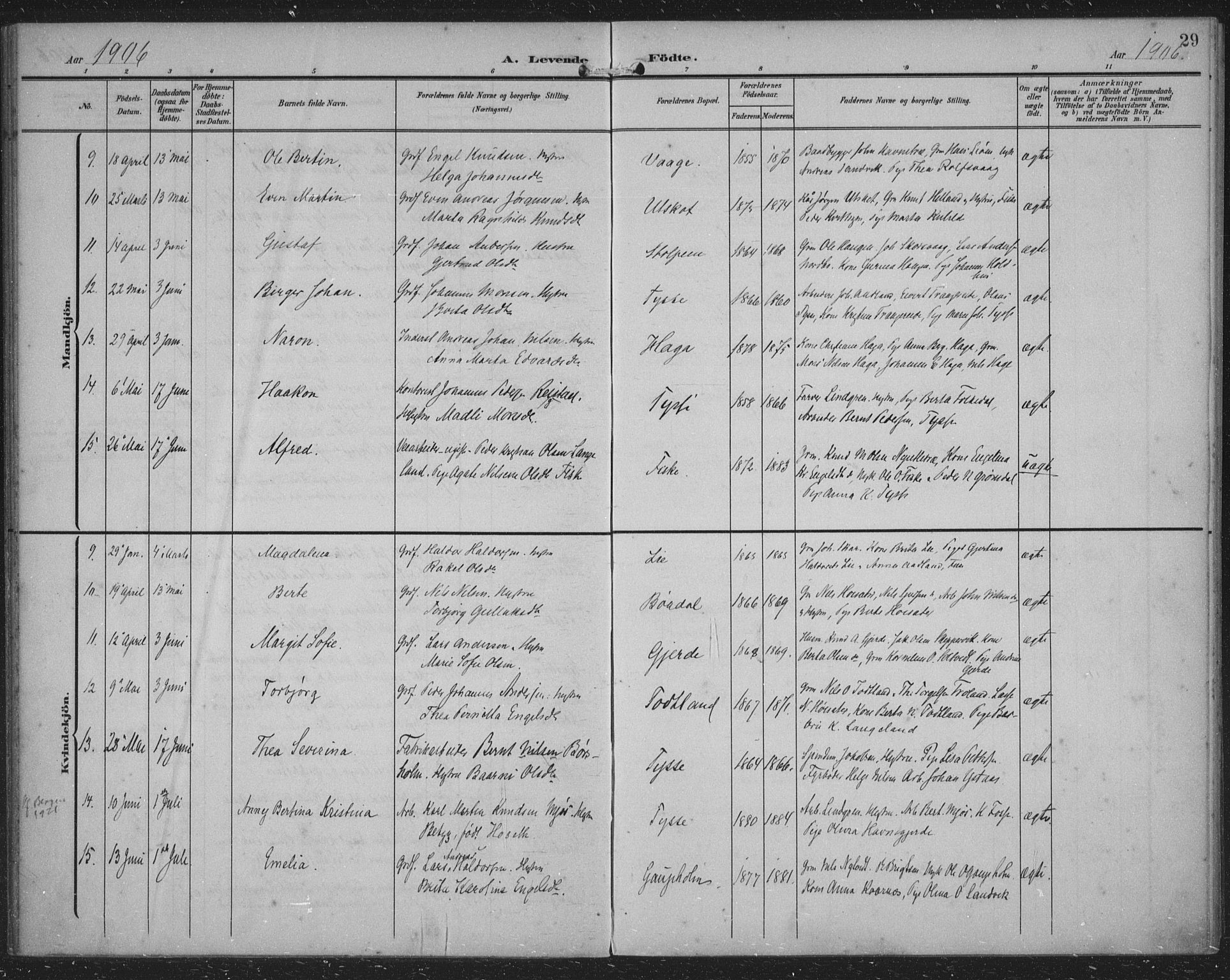 Samnanger Sokneprestembete, AV/SAB-A-77501/H/Haa: Parish register (official) no. A 2, 1902-1918, p. 29