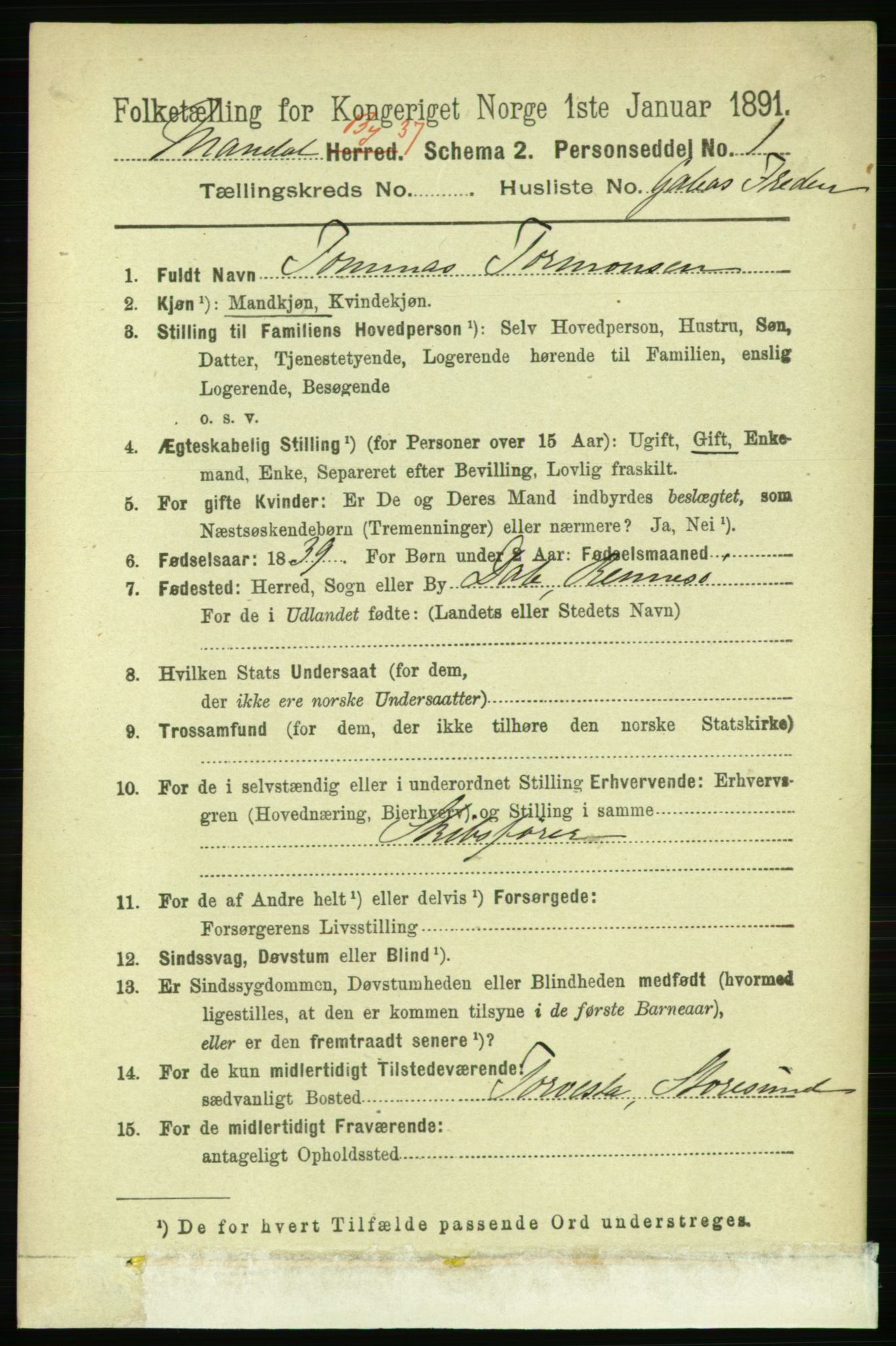 RA, 1891 census for 1002 Mandal, 1891, p. 5379