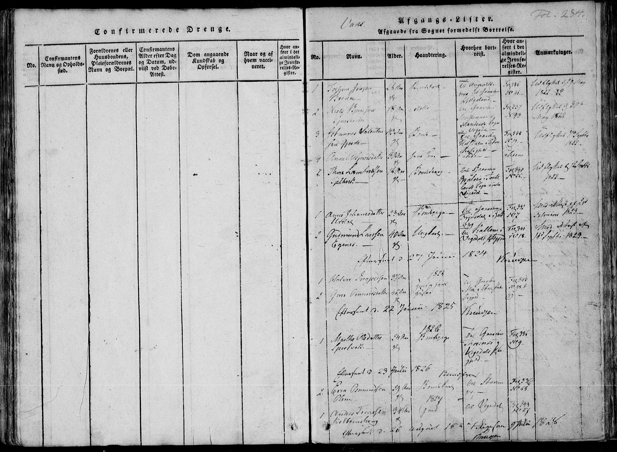 Skjold sokneprestkontor, AV/SAST-A-101847/H/Ha/Haa/L0004: Parish register (official) no. A 4 /2, 1815-1830, p. 284