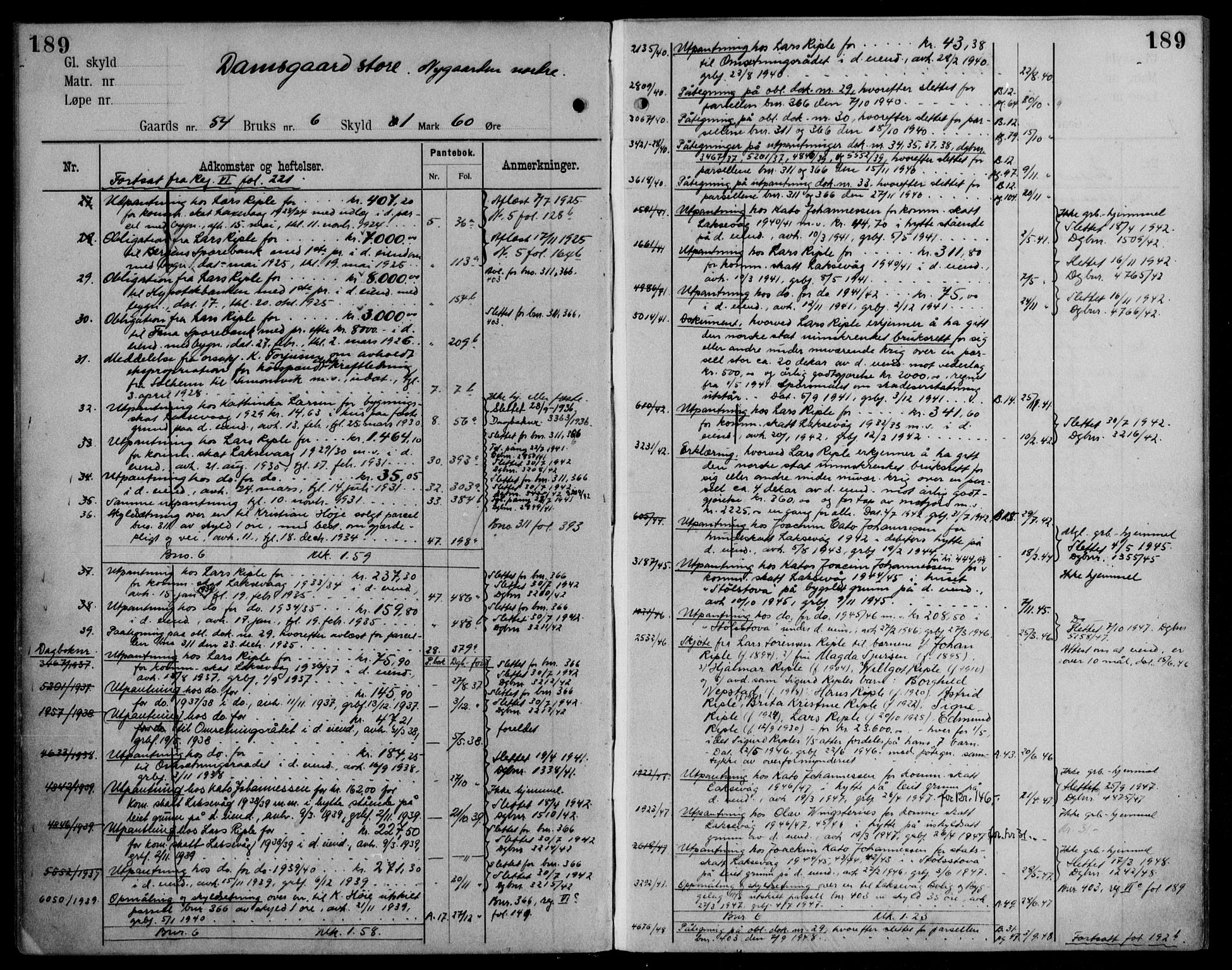 Midhordland sorenskriveri, AV/SAB-A-3001/1/G/Ga/Gab/L0115: Mortgage register no. II.A.b.115, p. 189