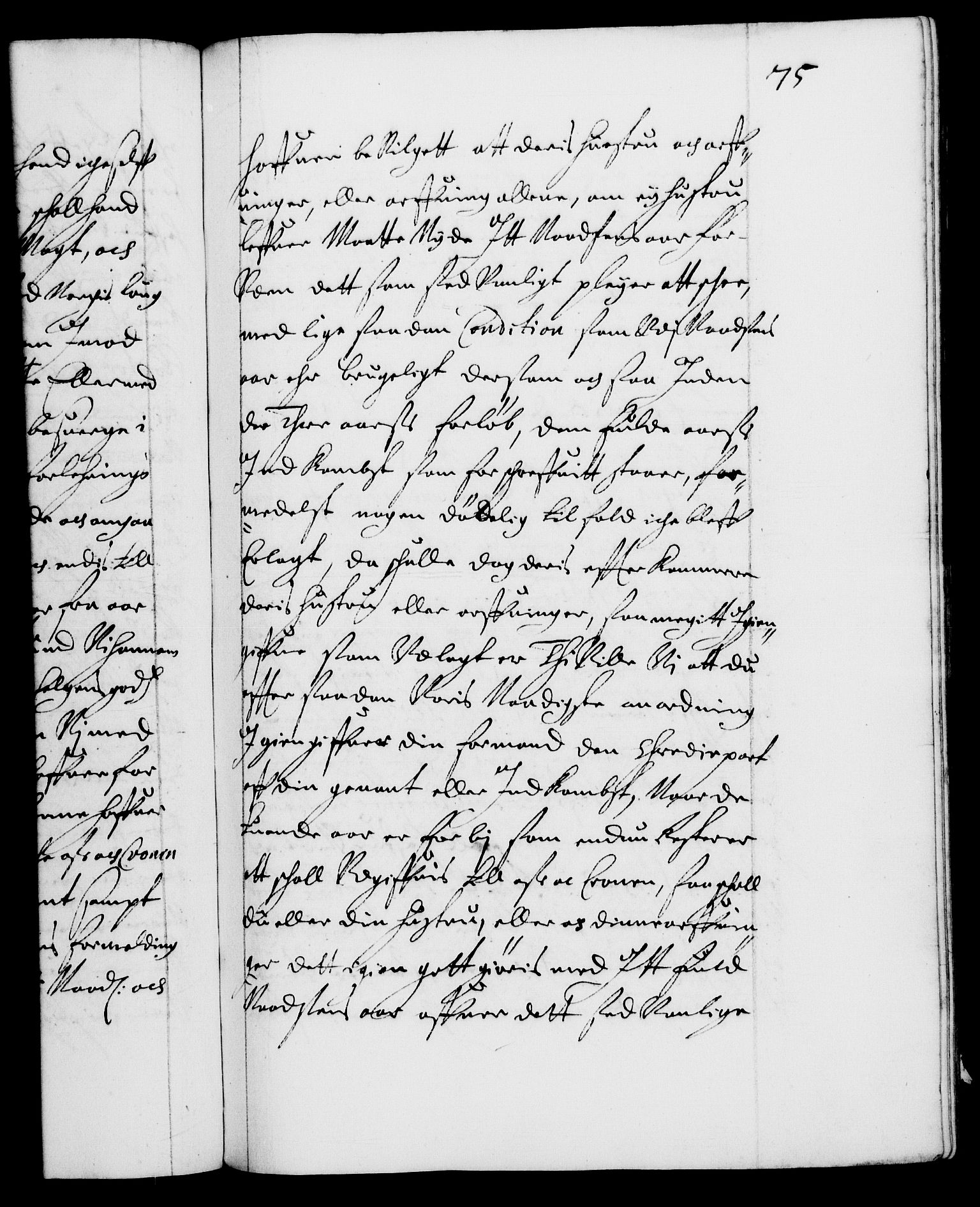 Danske Kanselli 1572-1799, AV/RA-EA-3023/F/Fc/Fca/Fcaa/L0008: Norske registre (mikrofilm), 1651-1656, p. 75a