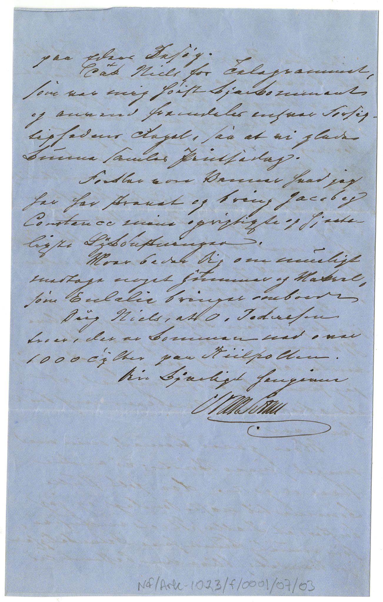 Diderik Maria Aalls brevsamling, NF/Ark-1023/F/L0001: D.M. Aalls brevsamling. A - B, 1738-1889, p. 33
