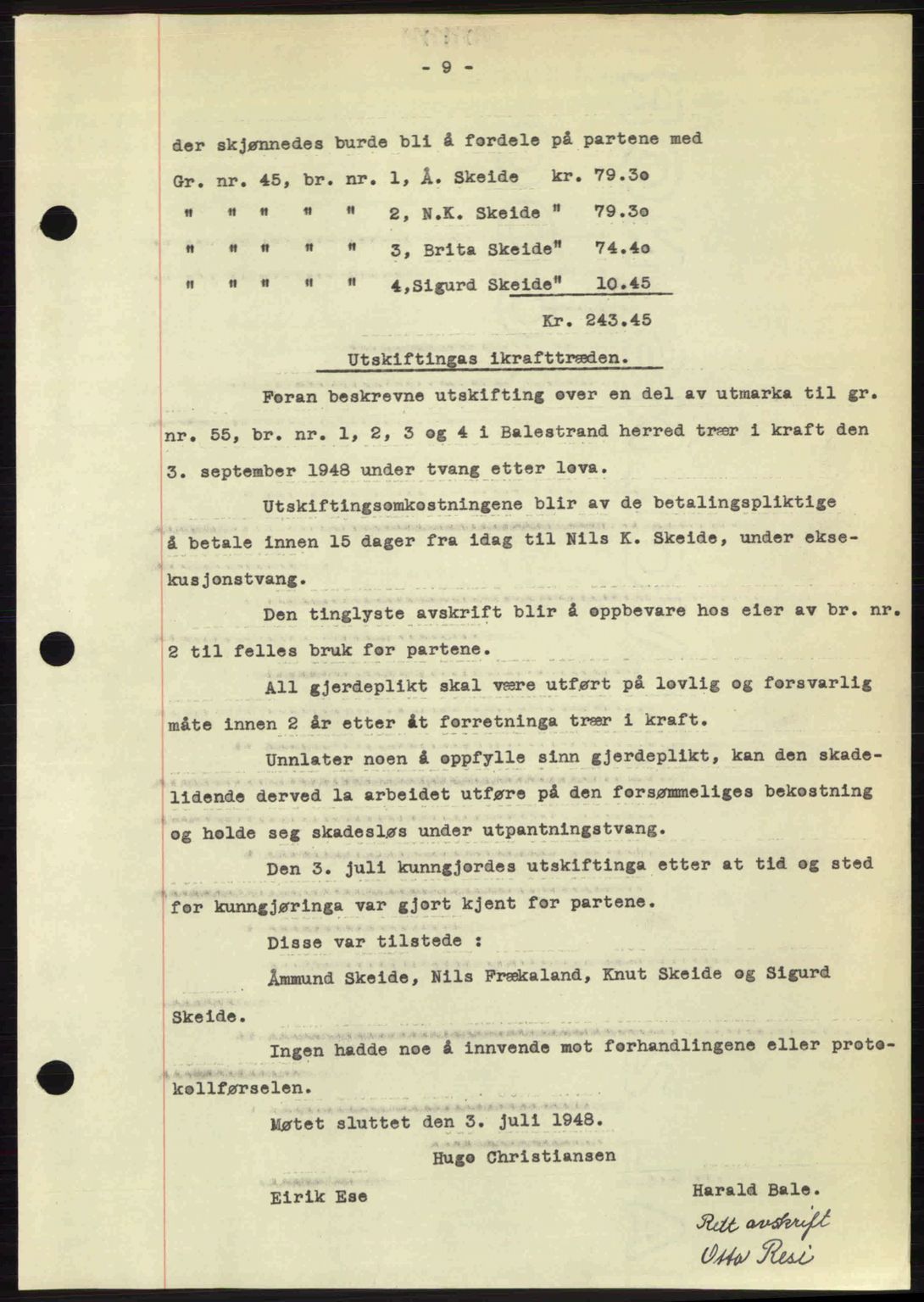Ytre Sogn tingrett, SAB/A-2601/1/G/Gbb/L0007: Mortgage book no. A4 - A5 (B3), 1949-1949, Diary no: : 500/1949