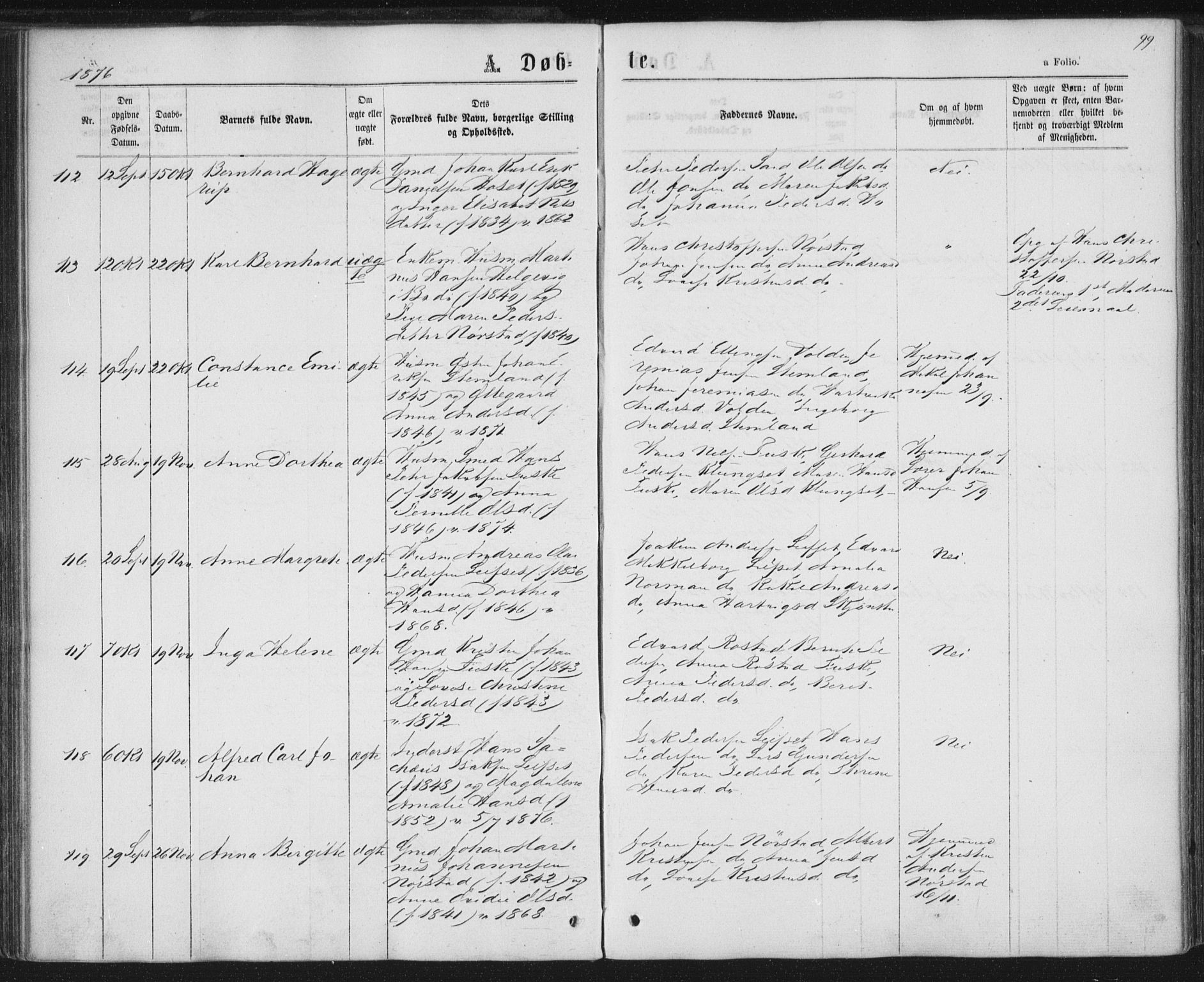 Ministerialprotokoller, klokkerbøker og fødselsregistre - Nordland, SAT/A-1459/852/L0739: Parish register (official) no. 852A09, 1866-1877, p. 99