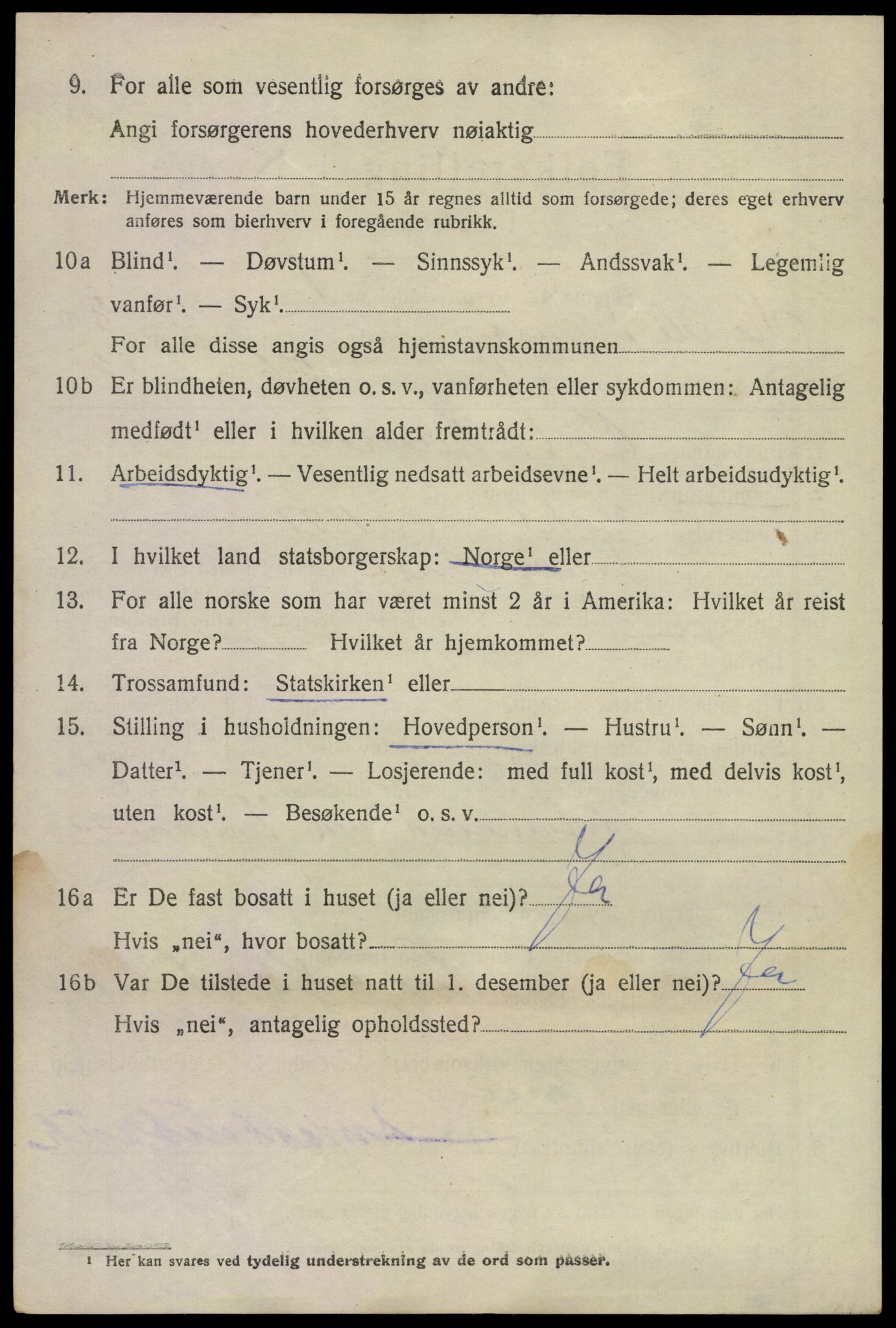 SAKO, 1920 census for Sande, 1920, p. 5607