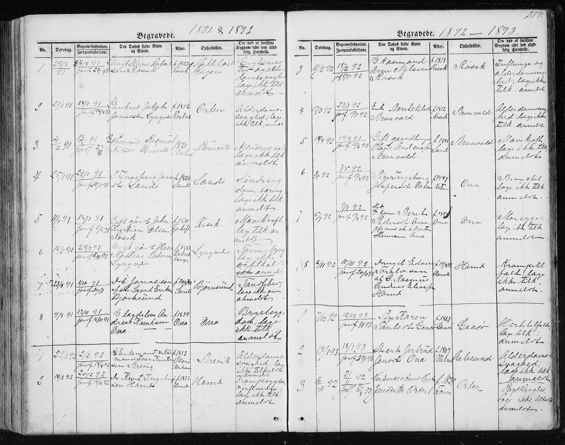 Ministerialprotokoller, klokkerbøker og fødselsregistre - Møre og Romsdal, AV/SAT-A-1454/561/L0732: Parish register (copy) no. 561C02, 1867-1900, p. 257