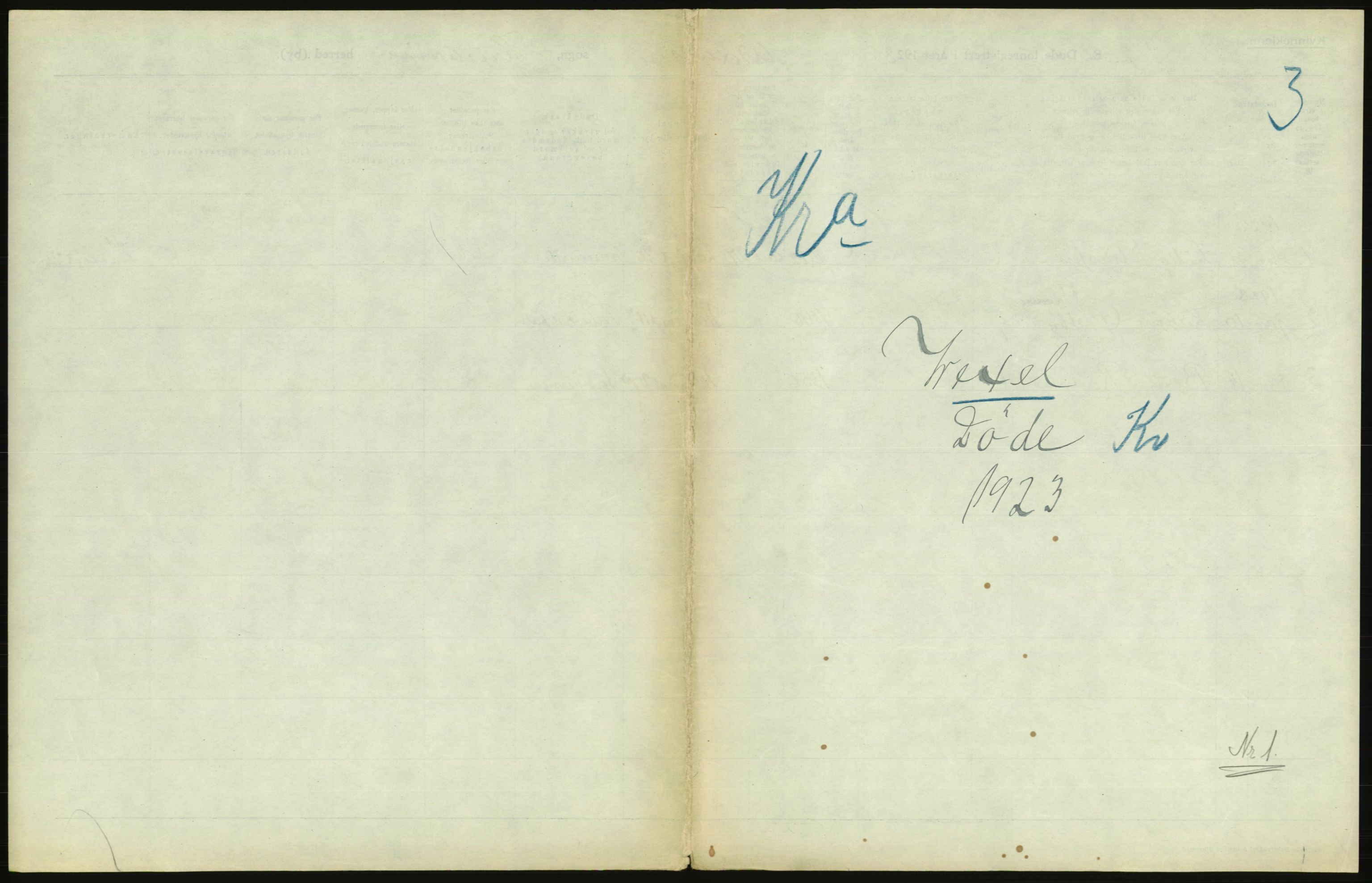 Statistisk sentralbyrå, Sosiodemografiske emner, Befolkning, AV/RA-S-2228/D/Df/Dfc/Dfcc/L0010: Kristiania: Døde, dødfødte, 1923, p. 441