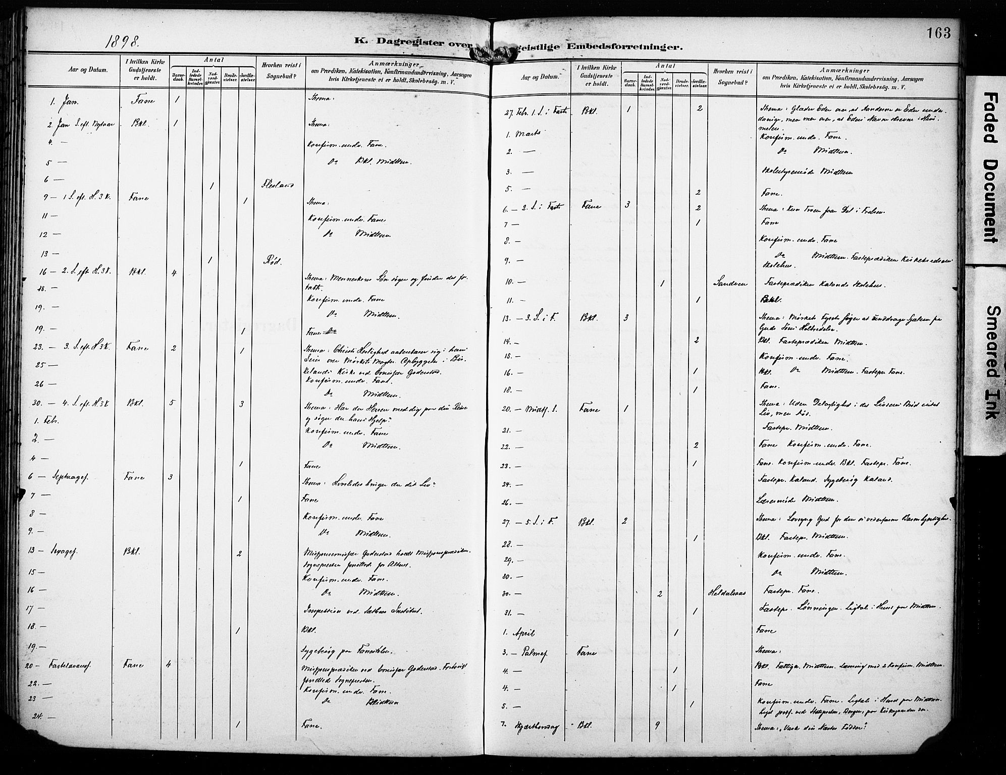 Fana Sokneprestembete, SAB/A-75101/H/Haa/Haab/L0003: Parish register (official) no. B 3, 1898-1907, p. 163