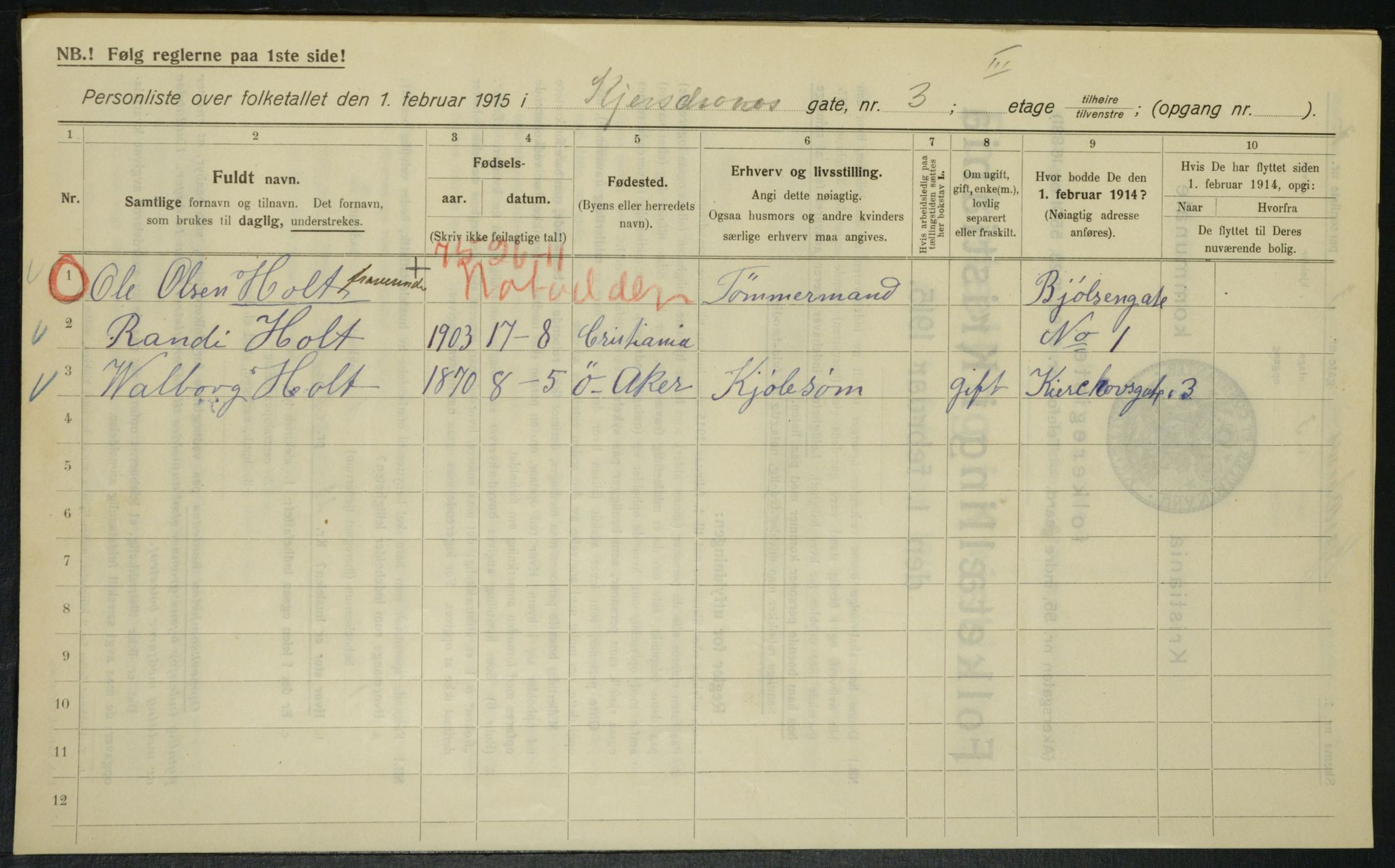 OBA, Municipal Census 1915 for Kristiania, 1915, p. 48950