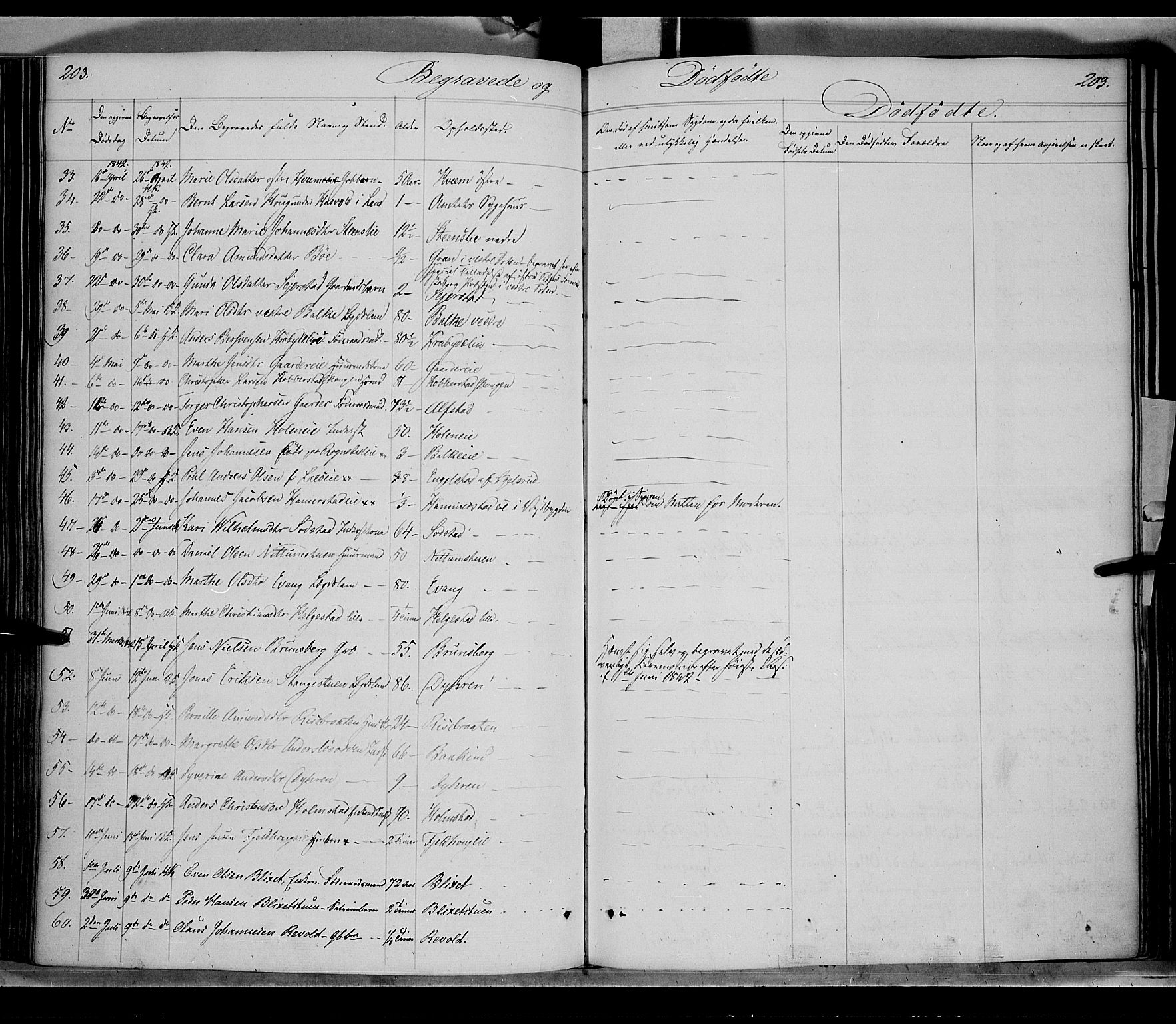 Østre Toten prestekontor, AV/SAH-PREST-104/H/Ha/Haa/L0002: Parish register (official) no. 2, 1840-1847, p. 203