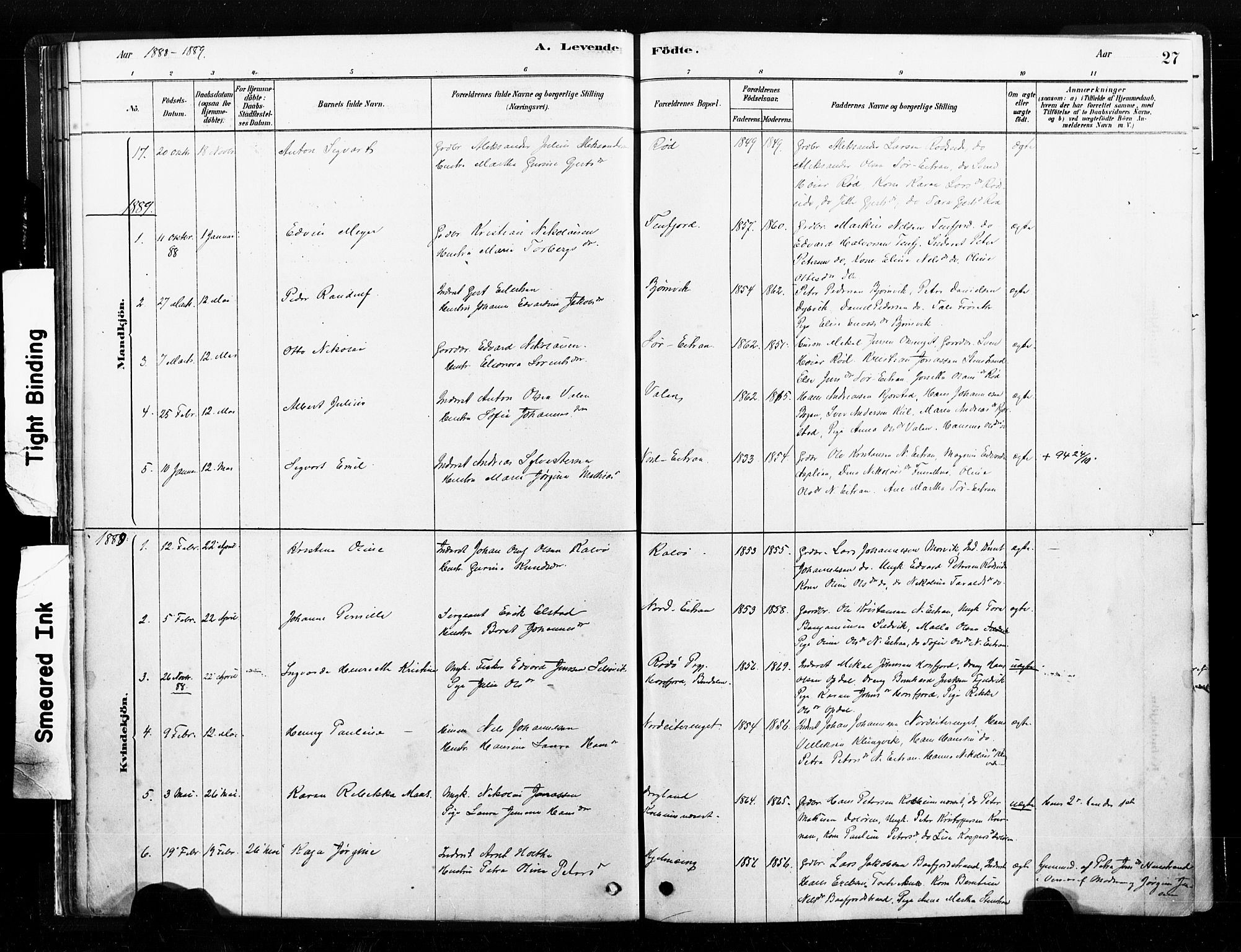 Ministerialprotokoller, klokkerbøker og fødselsregistre - Nord-Trøndelag, SAT/A-1458/789/L0705: Parish register (official) no. 789A01, 1878-1910, p. 27