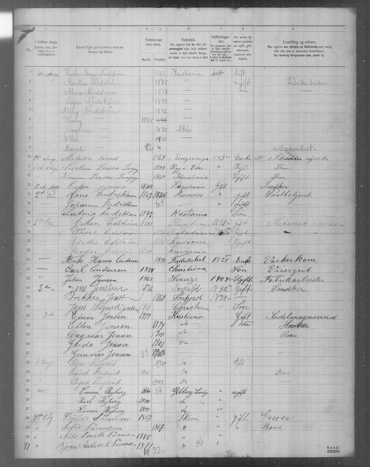 OBA, Municipal Census 1904 for Kristiania, 1904, p. 7616