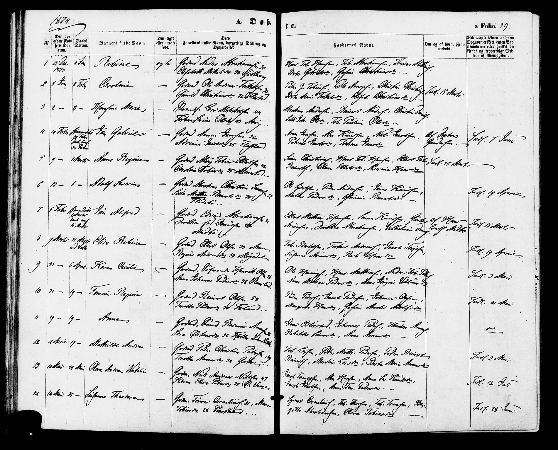 Sør-Audnedal sokneprestkontor, AV/SAK-1111-0039/F/Fa/Faa/L0003: Parish register (official) no. A 3, 1868-1883, p. 29