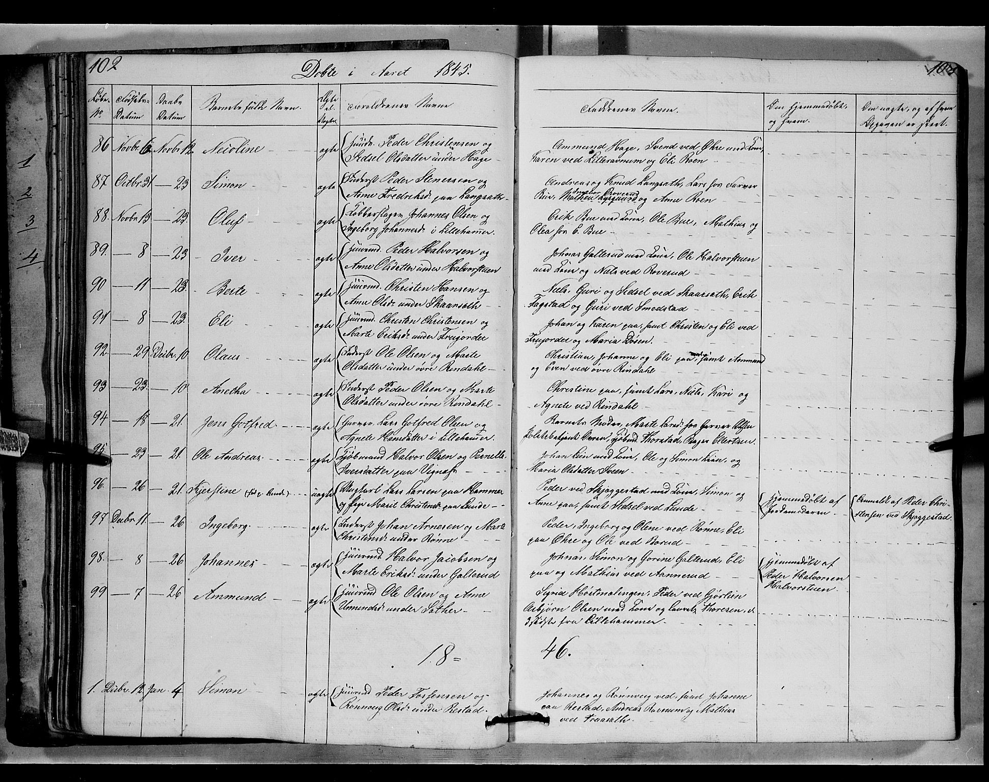 Fåberg prestekontor, AV/SAH-PREST-086/H/Ha/Hab/L0006: Parish register (copy) no. 6, 1837-1855, p. 102-103