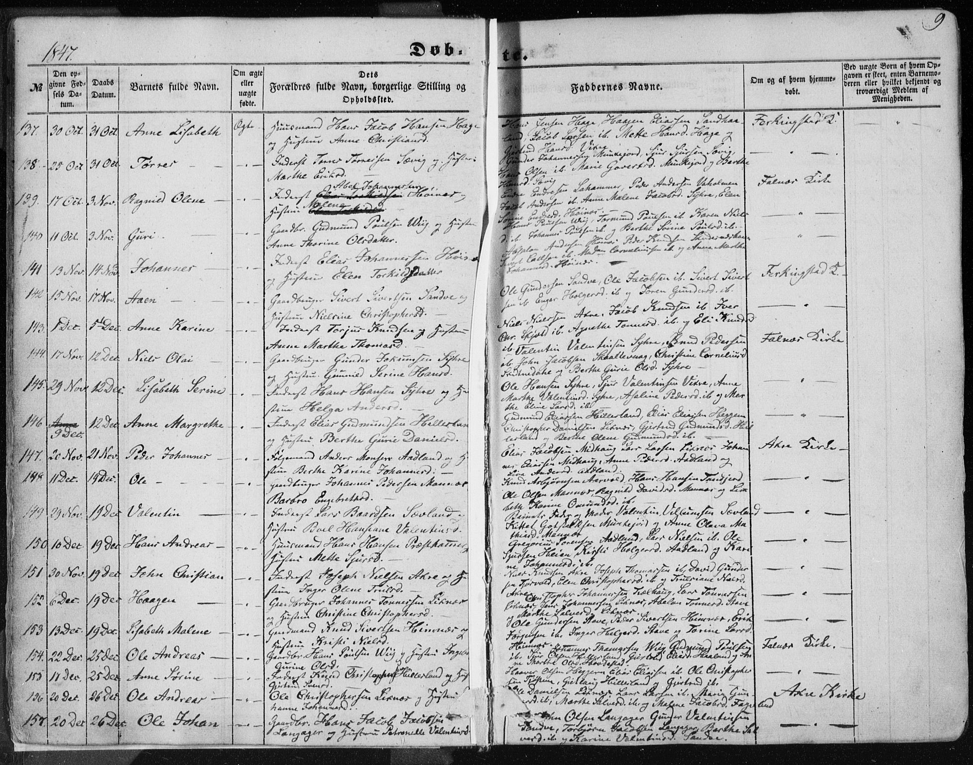 Skudenes sokneprestkontor, AV/SAST-A -101849/H/Ha/Haa/L0004: Parish register (official) no. A 3.1, 1847-1863, p. 9