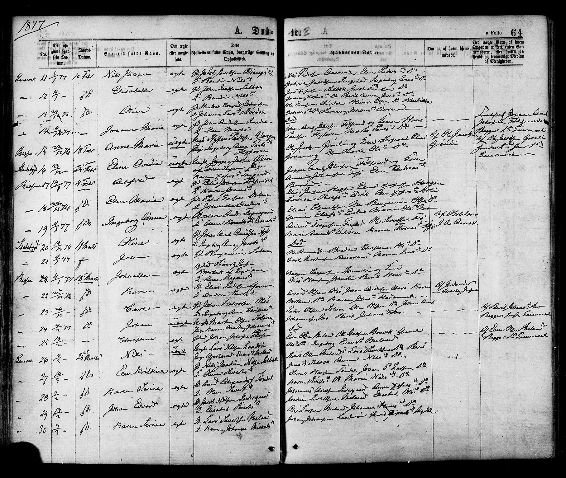Ministerialprotokoller, klokkerbøker og fødselsregistre - Sør-Trøndelag, SAT/A-1456/646/L0613: Parish register (official) no. 646A11, 1870-1884, p. 64