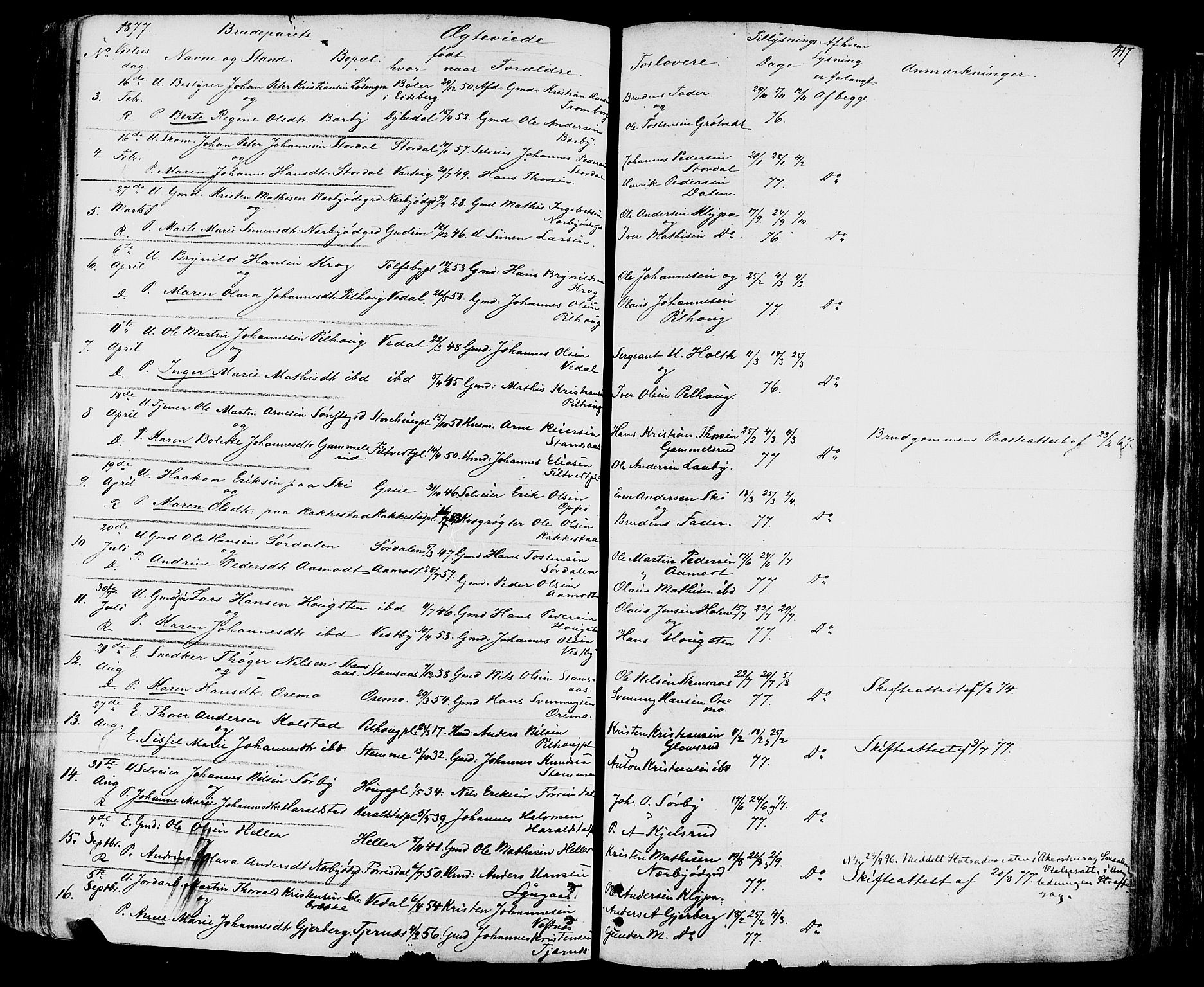 Rakkestad prestekontor Kirkebøker, SAO/A-2008/F/Fa/L0011: Parish register (official) no. I 11, 1862-1877, p. 417