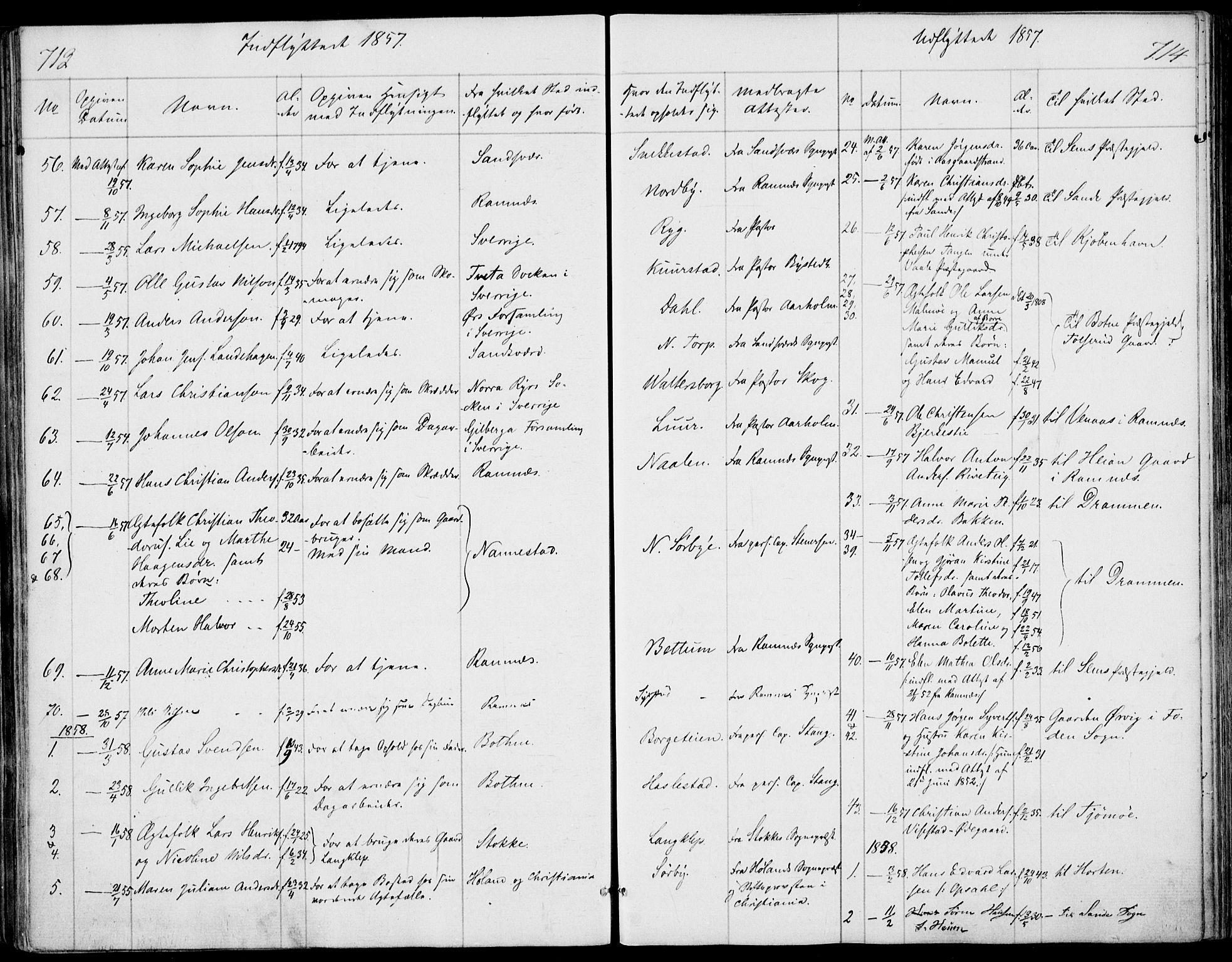 Våle kirkebøker, SAKO/A-334/F/Fa/L0009b: Parish register (official) no. I 9B, 1841-1860, p. 713-714