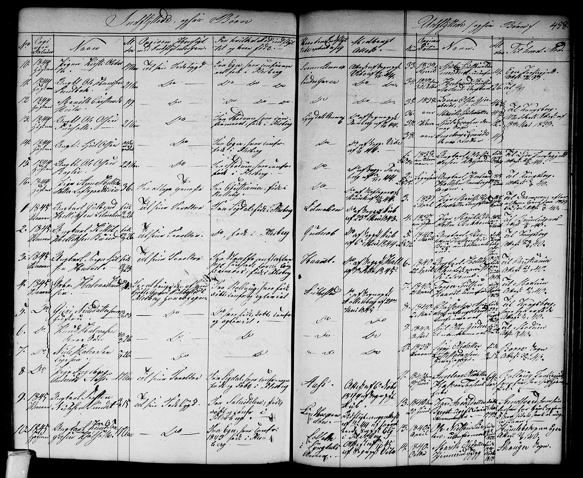 Flesberg kirkebøker, SAKO/A-18/G/Ga/L0002: Parish register (copy) no. I 2, 1834-1860, p. 458