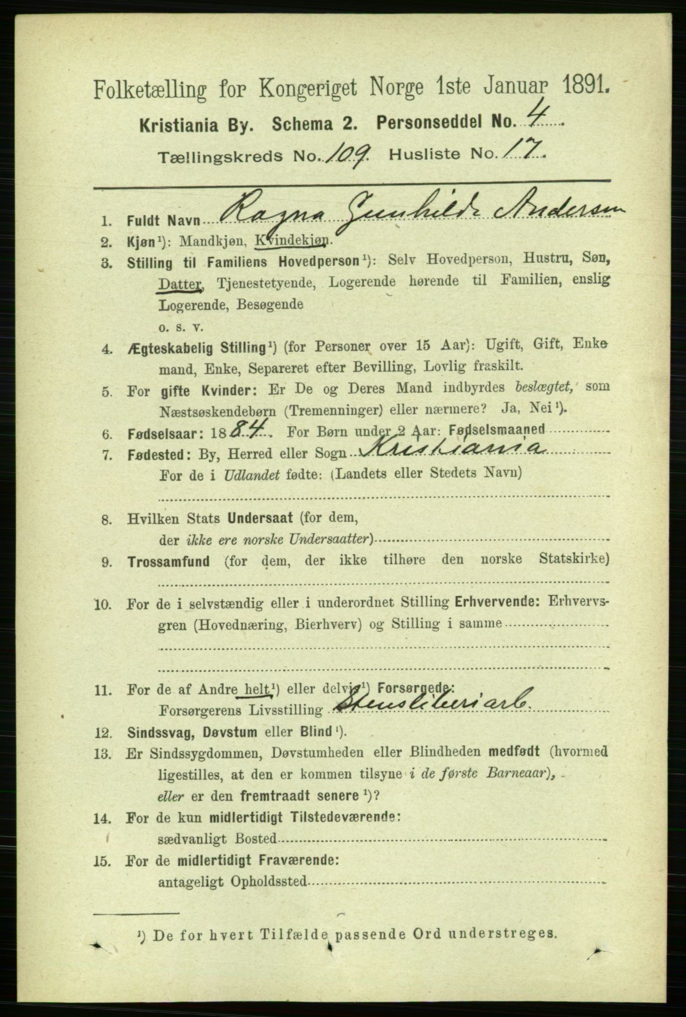 RA, 1891 census for 0301 Kristiania, 1891, p. 57003