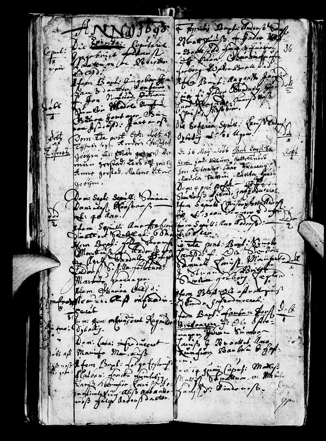 Os sokneprestembete, AV/SAB-A-99929: Parish register (official) no. A 5, 1669-1760, p. 36