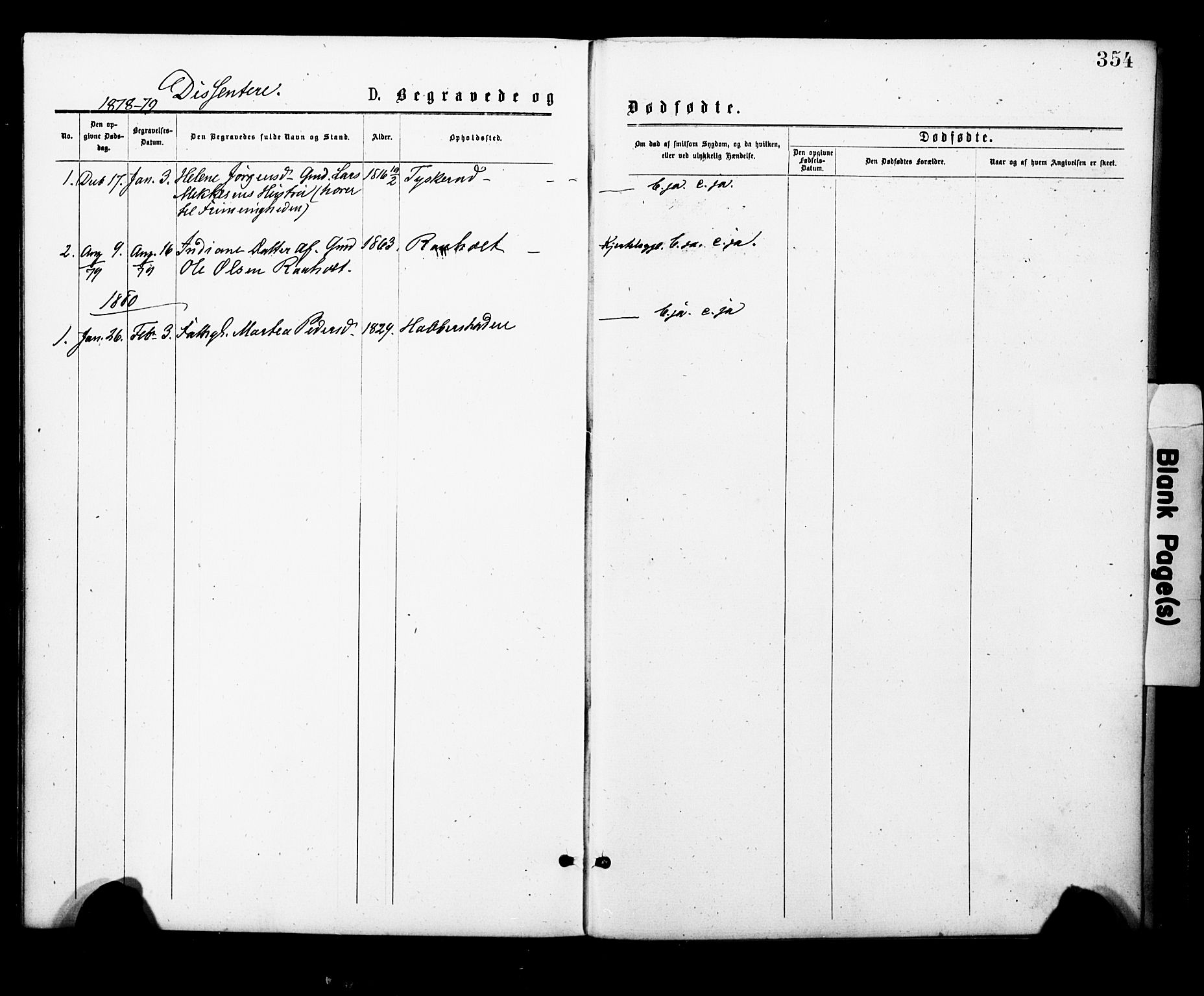 Eidsvoll prestekontor Kirkebøker, SAO/A-10888/F/Fa/L0001: Parish register (official) no. I 1, 1877-1881, p. 354