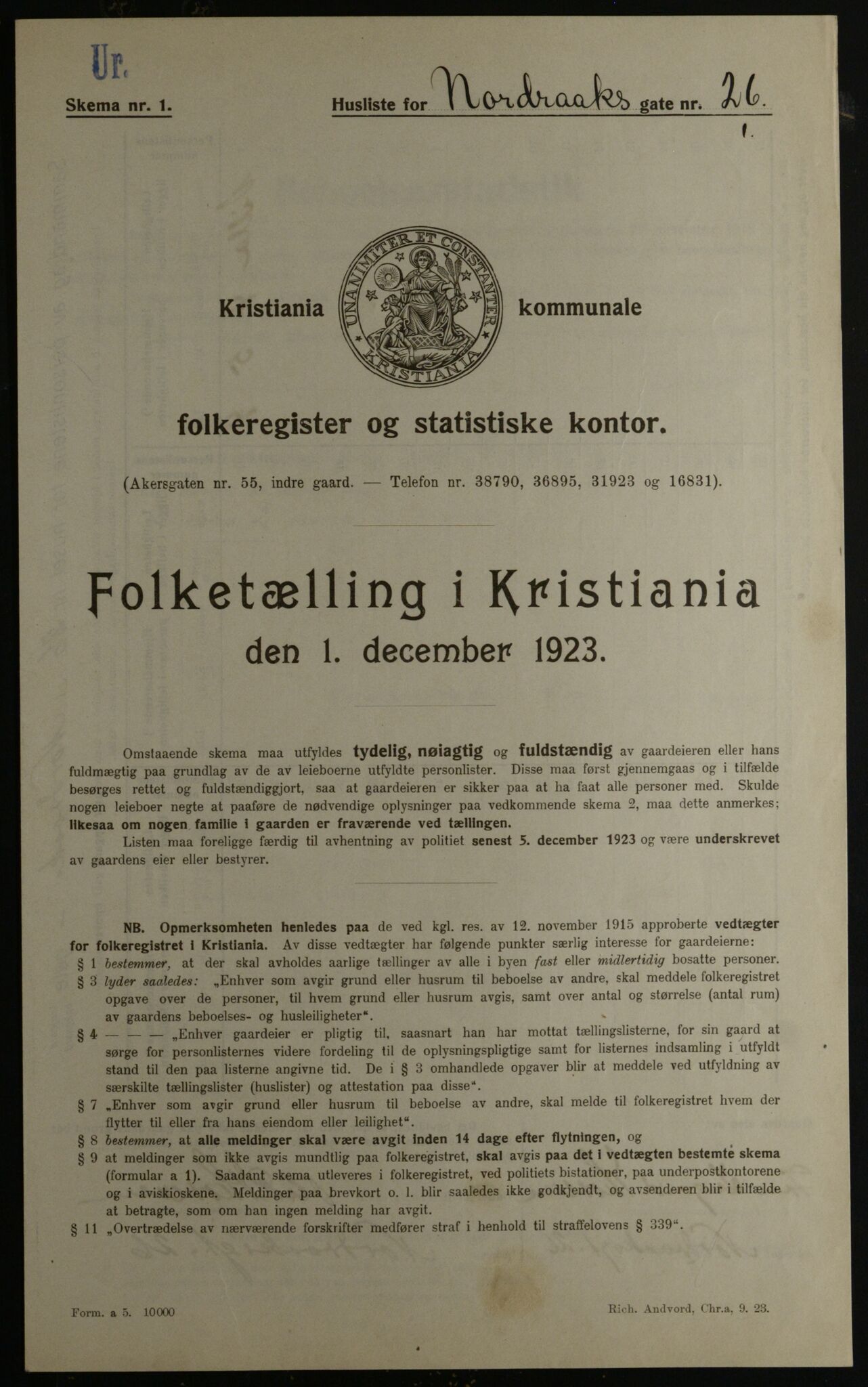 OBA, Municipal Census 1923 for Kristiania, 1923, p. 80702