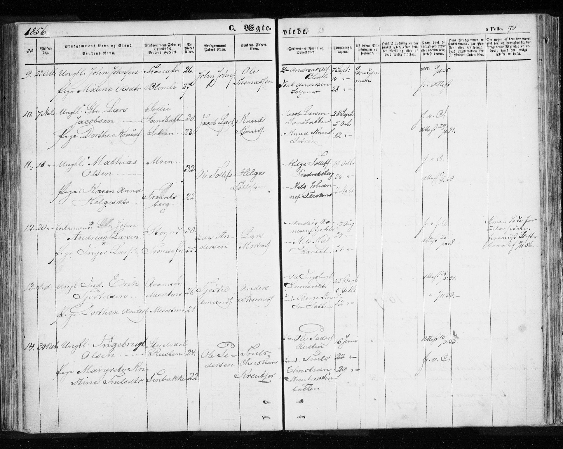 Målselv sokneprestembete, SATØ/S-1311/G/Ga/Gaa/L0003kirke: Parish register (official) no. 3, 1853-1863, p. 170