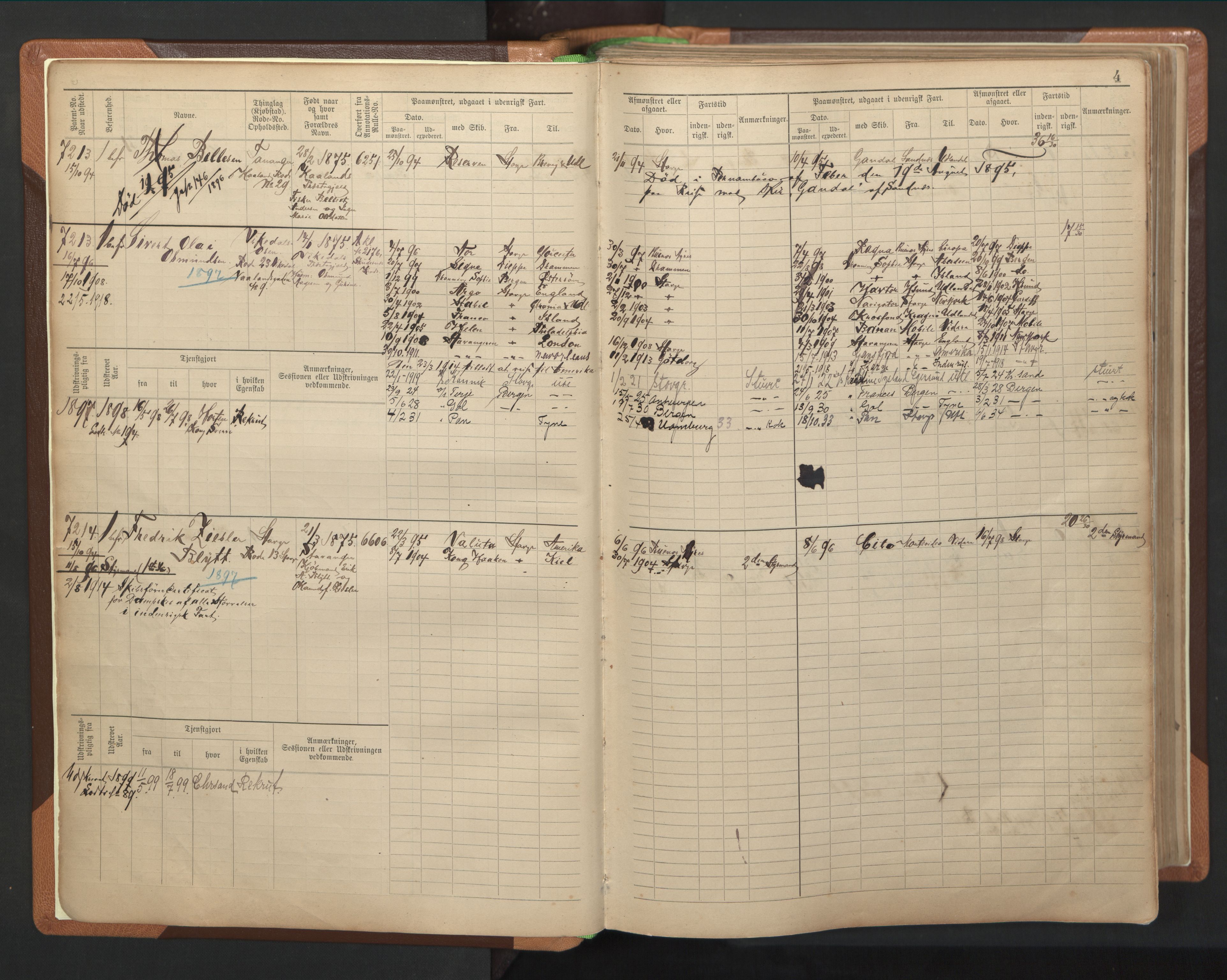 Stavanger sjømannskontor, AV/SAST-A-102006/F/Fb/Fbb/L0012: Sjøfartshovedrulle, patentnr. 7207-8158, 1894-1904, p. 7