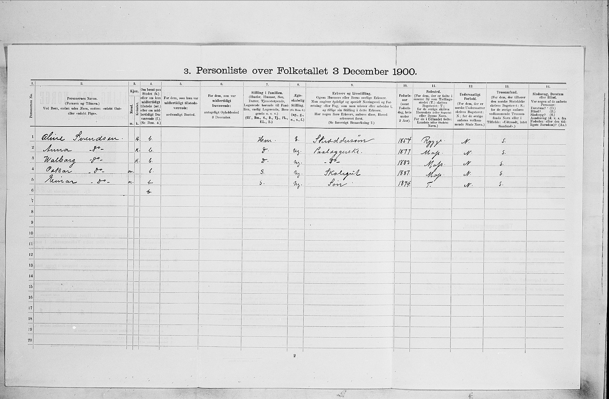SAO, 1900 census for Kristiania, 1900, p. 34532