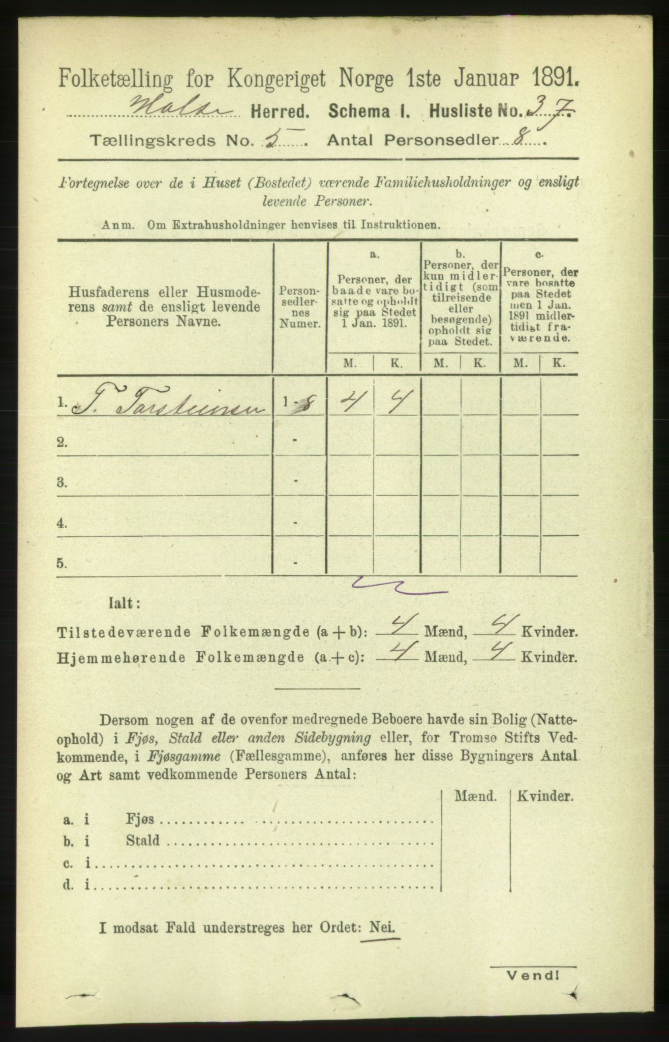 RA, 1891 census for 1571 Halsa, 1891, p. 1126