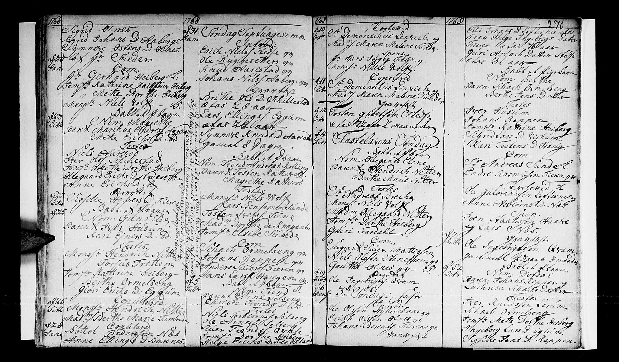 Sogndal sokneprestembete, SAB/A-81301/H/Haa/Haaa/L0003: Parish register (official) no. A 3, 1747-1768, p. 270